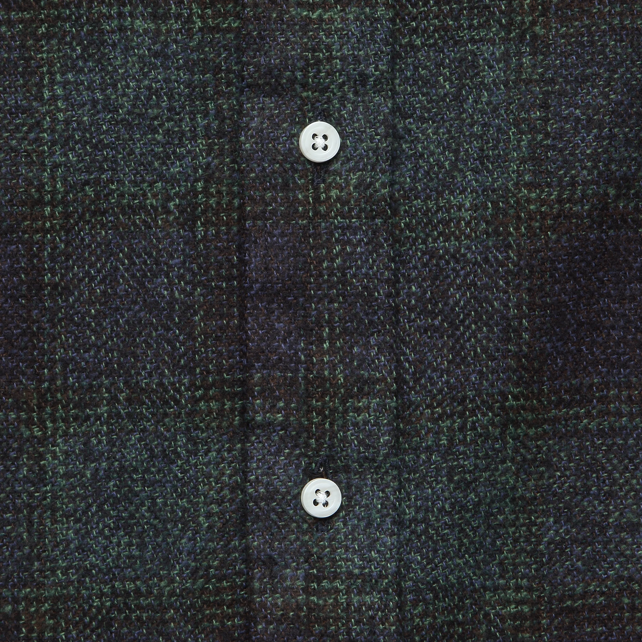 Brushed Cotton Plaid Shirt - Navy - Image 2