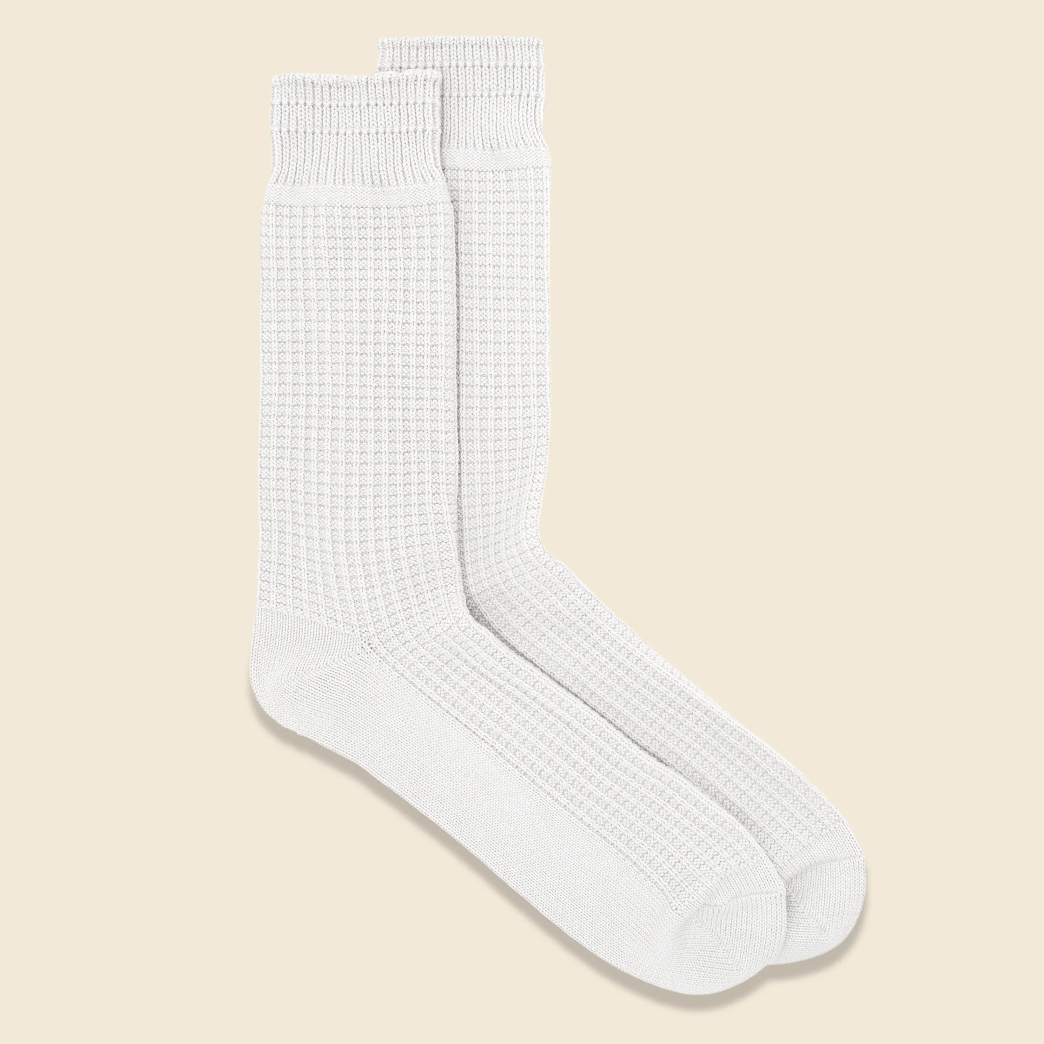 Cotton Waffle Sock - Ivory