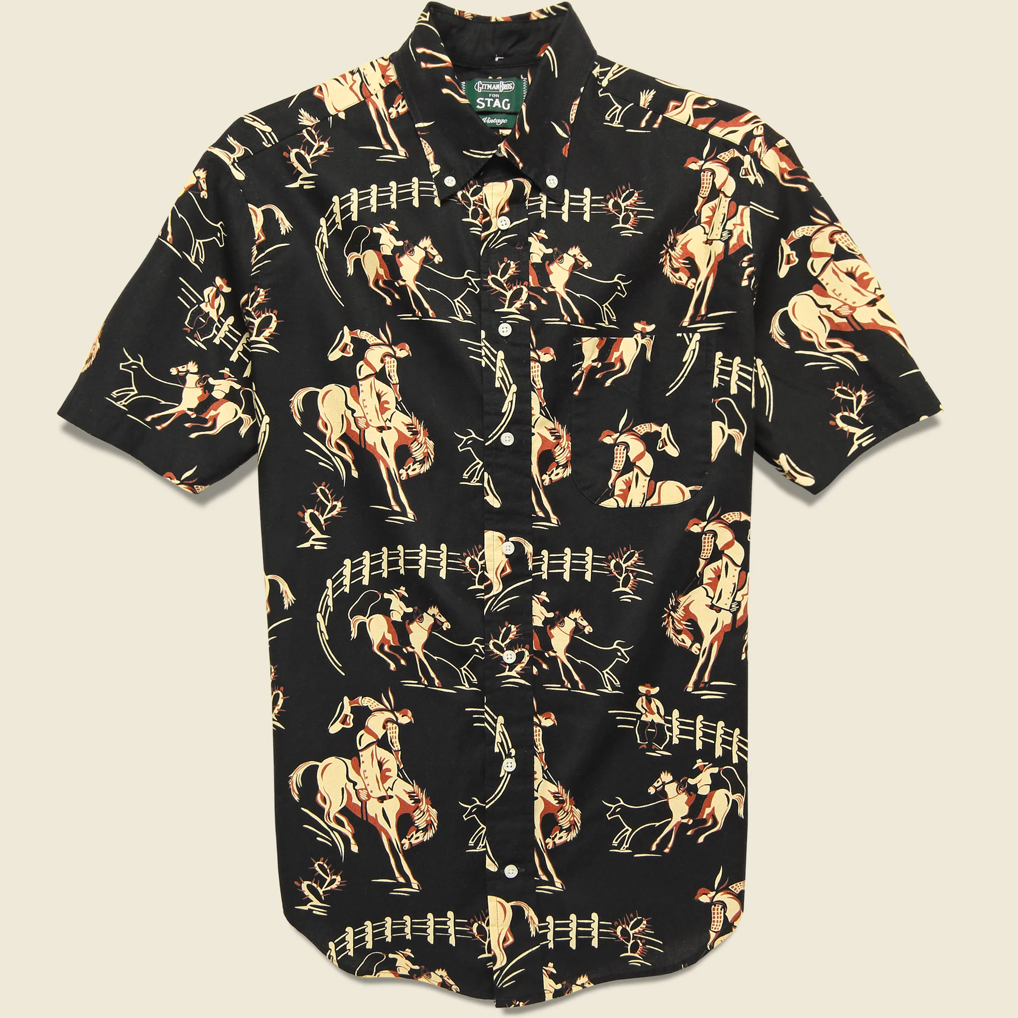 Cowboy Print Shirt - Black