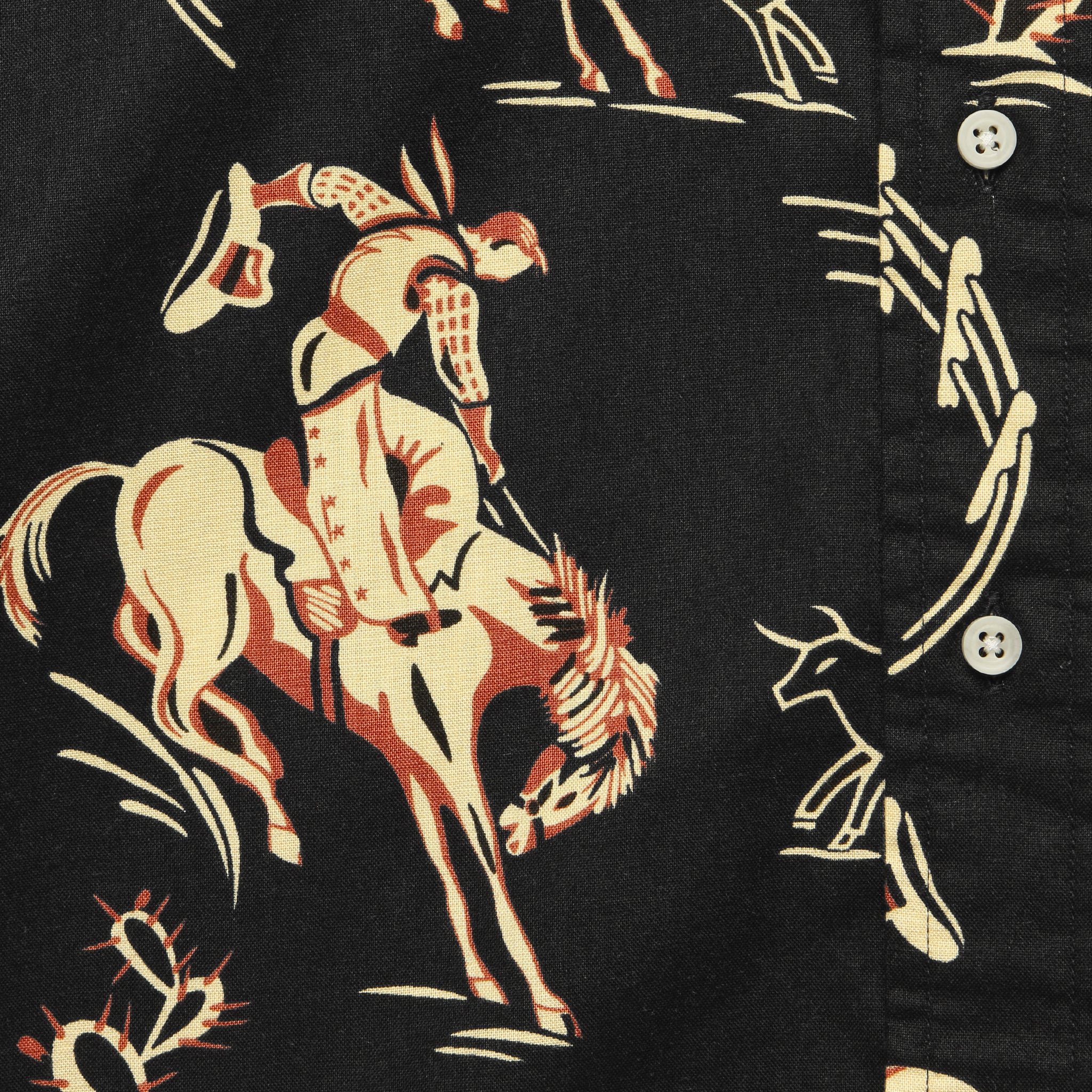 Cowboy Print Shirt - Black - Image 3