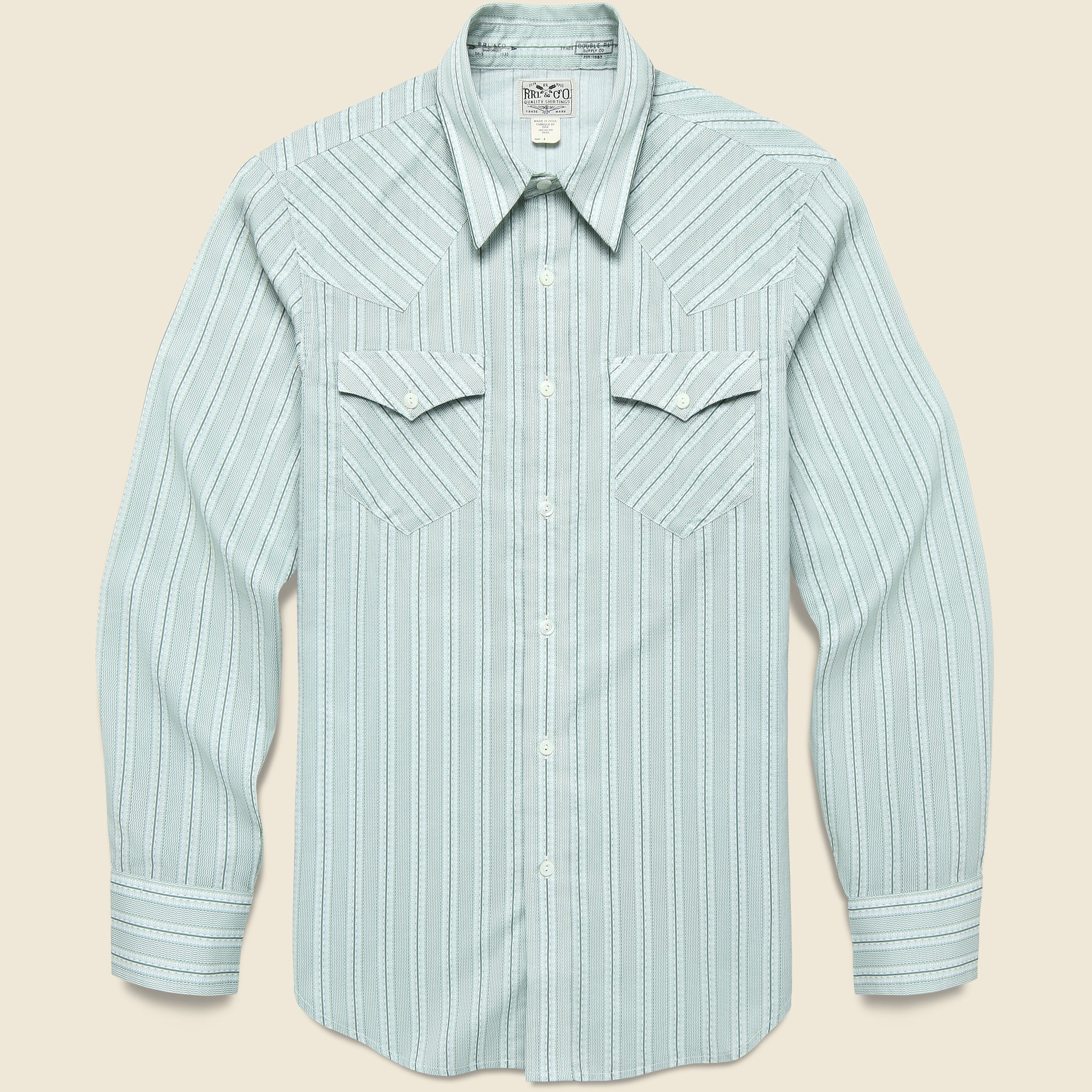 Slim Fit Cowpoke Western Shirt - Blue