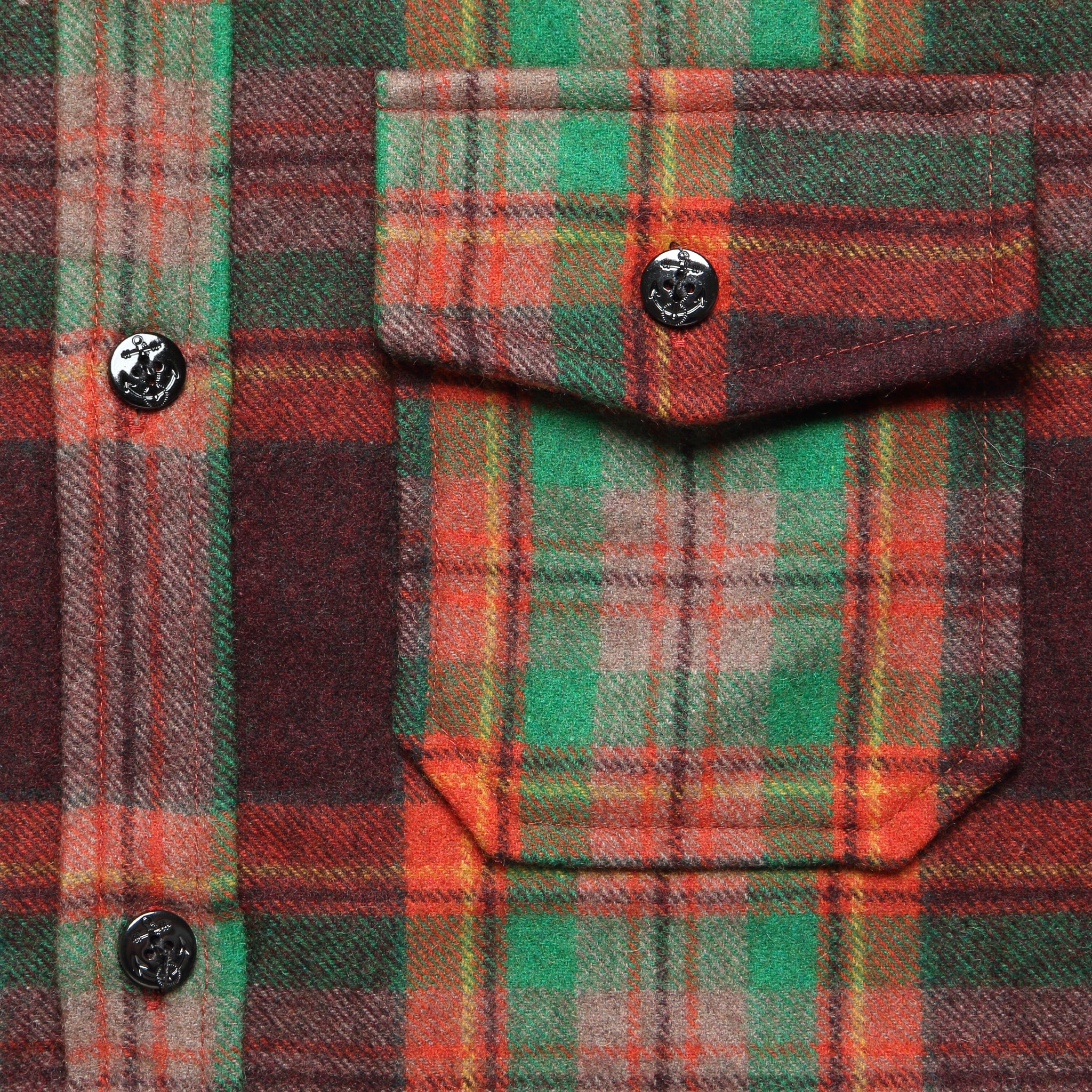 CPO Wool Shirt - Brick Plaid - Image 3