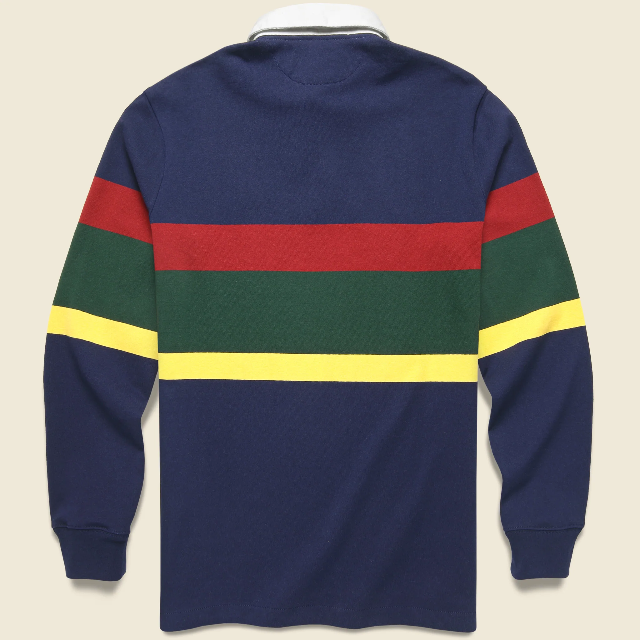 Crest Logo Rugby Polo - Cruise Navy Multi Stripe - Image 2