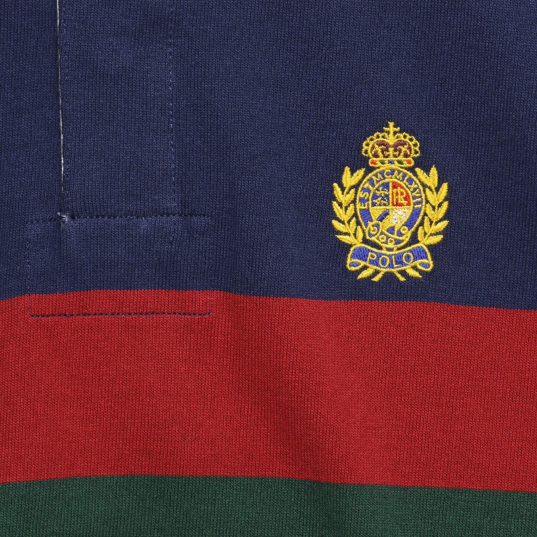 Crest Logo Rugby Polo - Cruise Navy Multi Stripe - Image 3