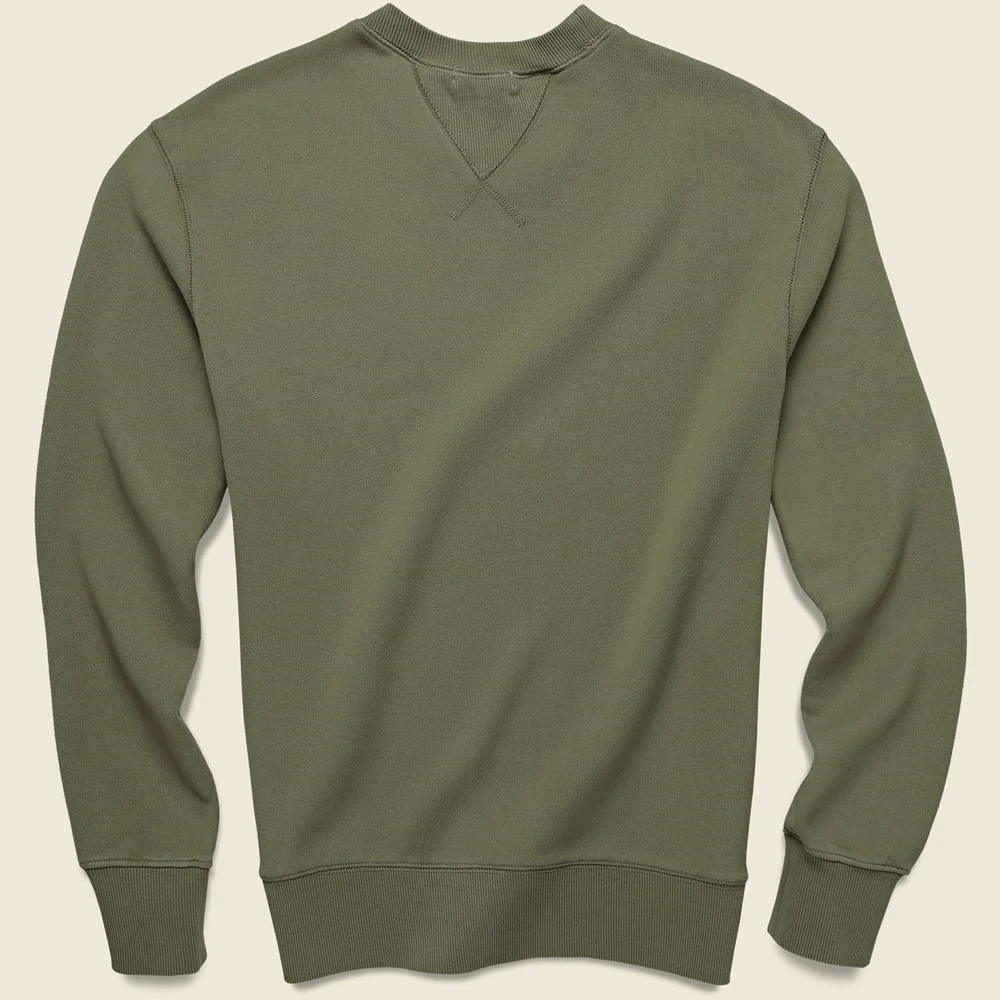 Garment Dyed Crewneck Sweatshirt - Olive - Image 2