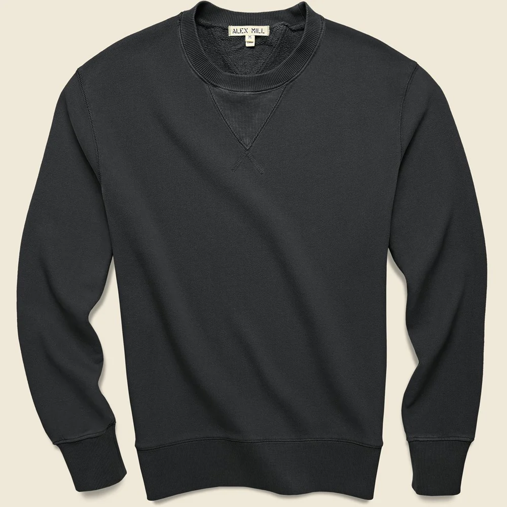 Garment Dyed Crewneck Sweatshirt - Washed Black