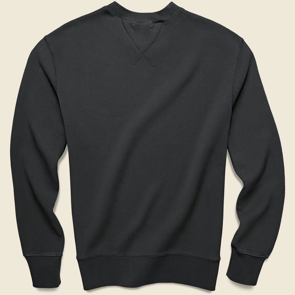 Garment Dyed Crewneck Sweatshirt - Washed Black - Image 2