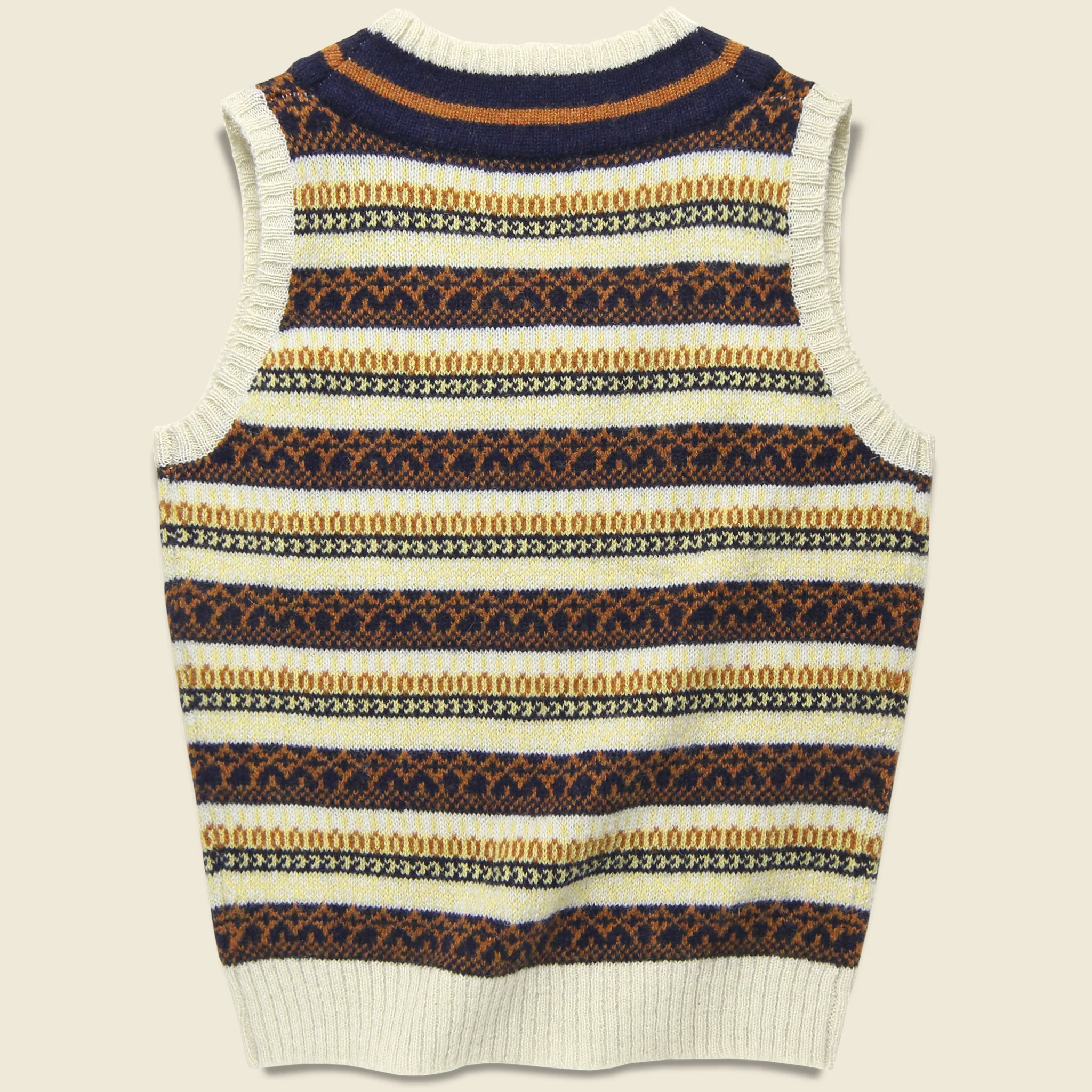 Cricket Sweater Vest - Cream Fair Isle - Image 2