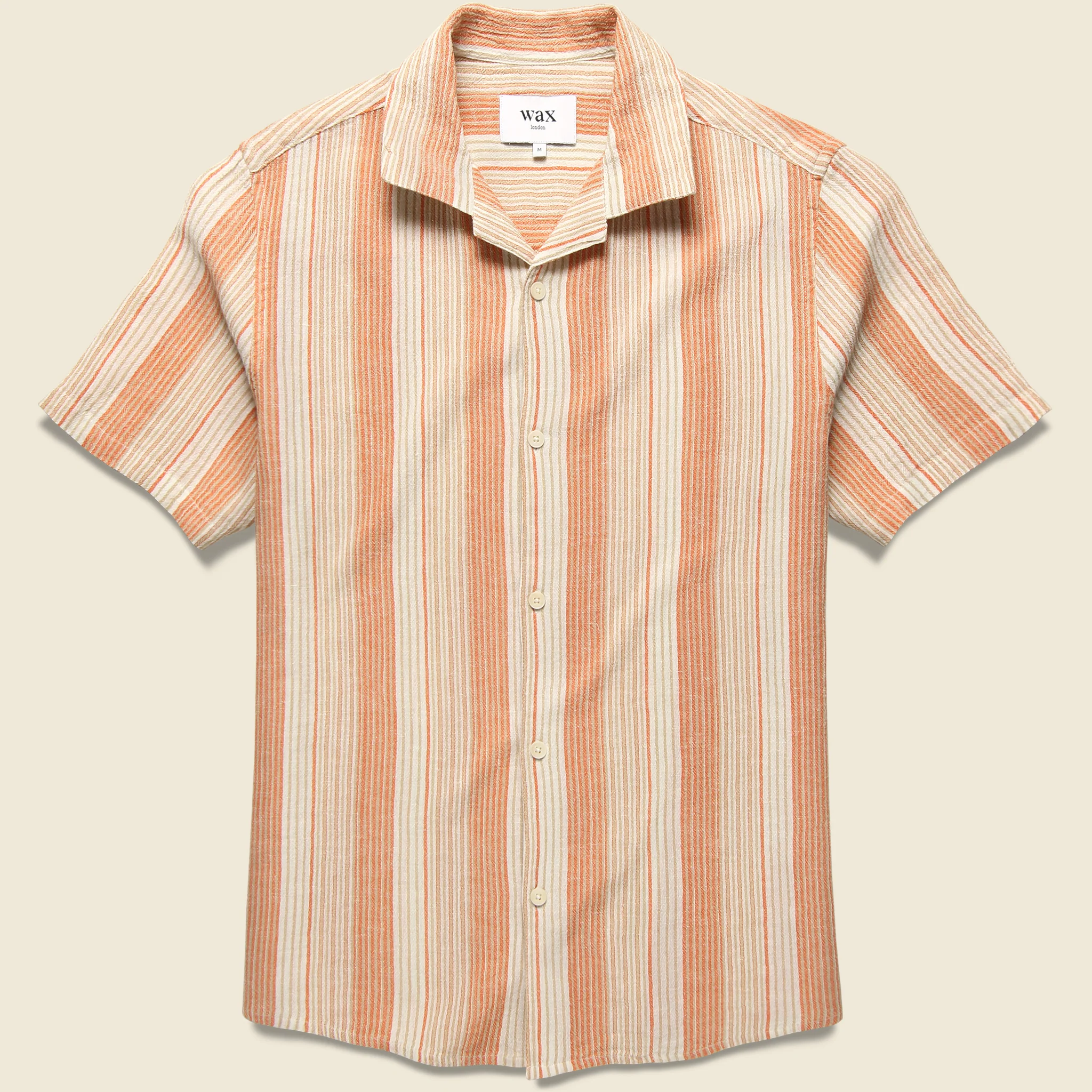 Crinkle Stripe Shirt - Orange