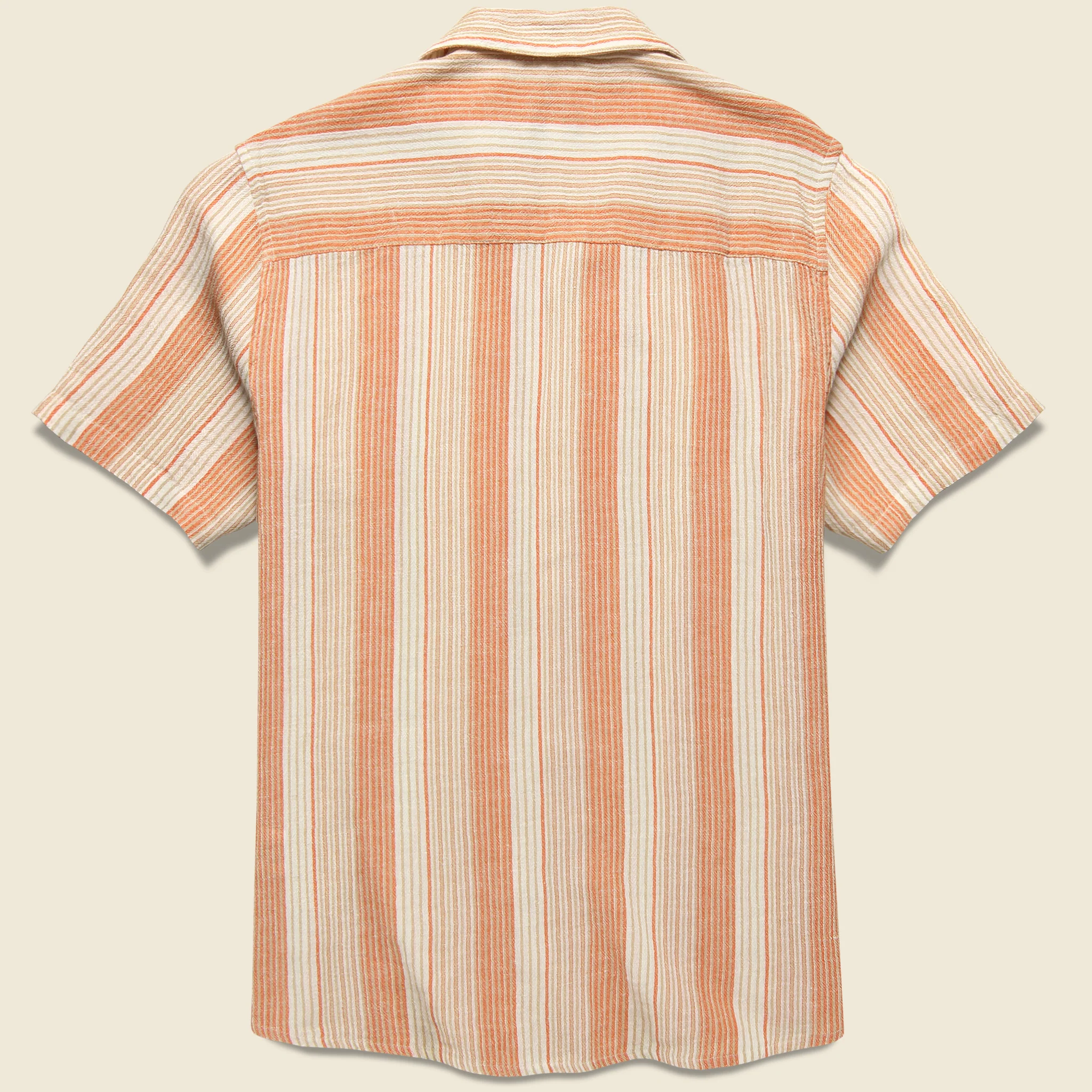Crinkle Stripe Shirt - Orange - Image 2