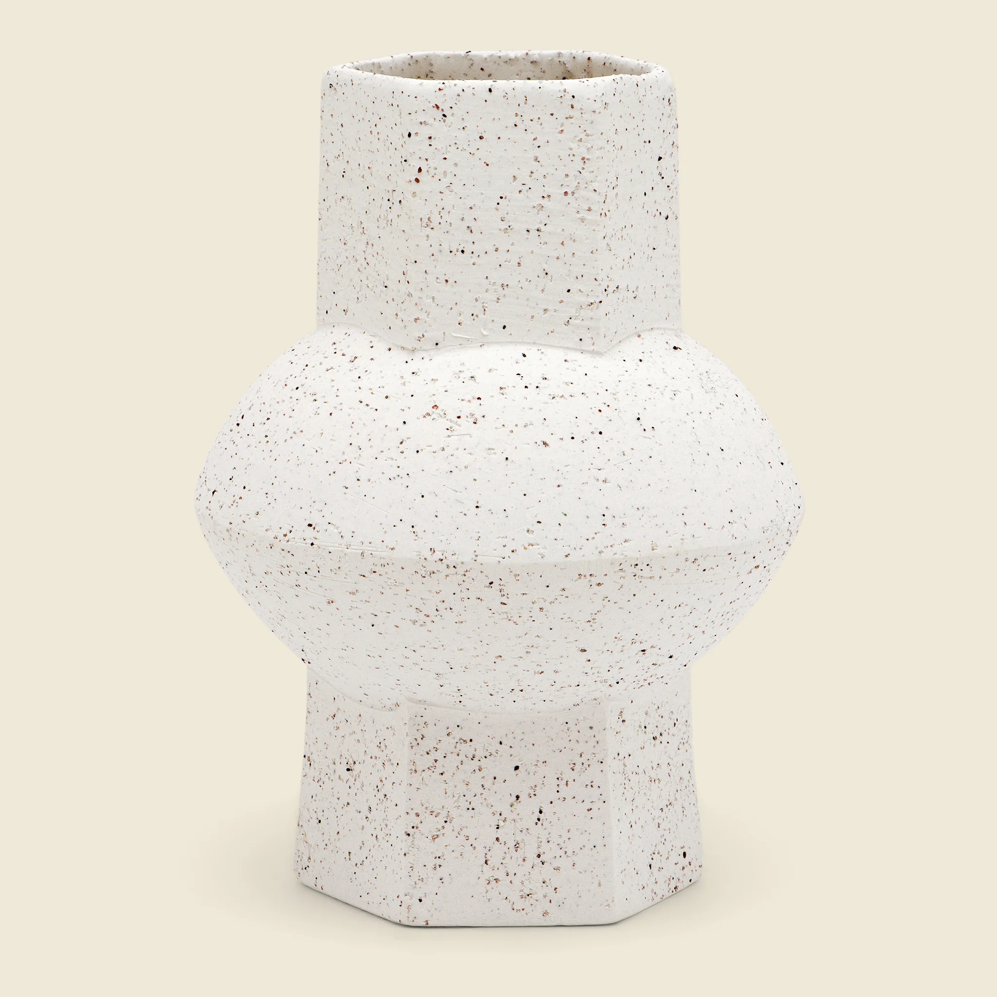 Cruz Hexagon Vase - White