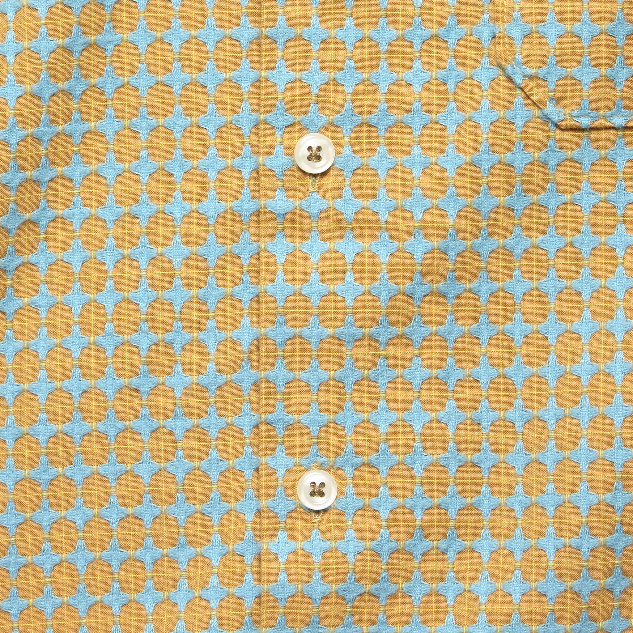 Delos Woven Camp Shirt - Sand/Blue - Image 3