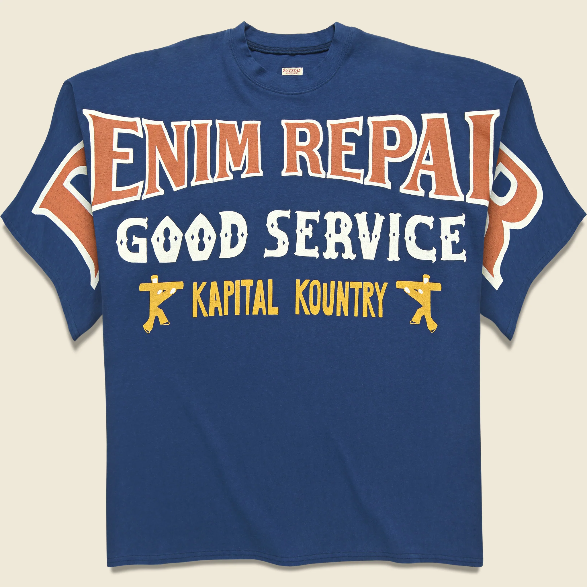 Denim Repair Huge Tee - Navy