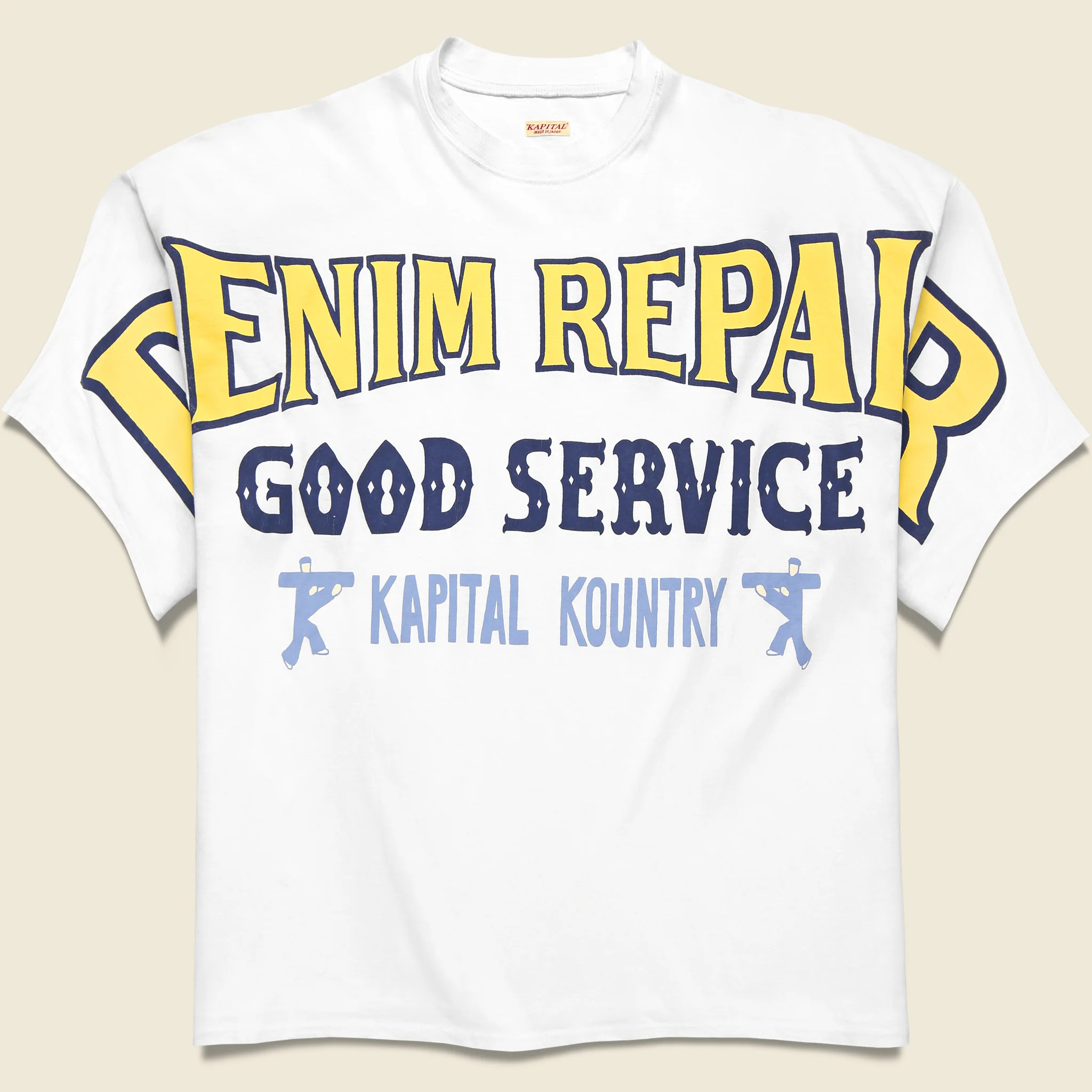 Denim Repair Huge-Tee - White