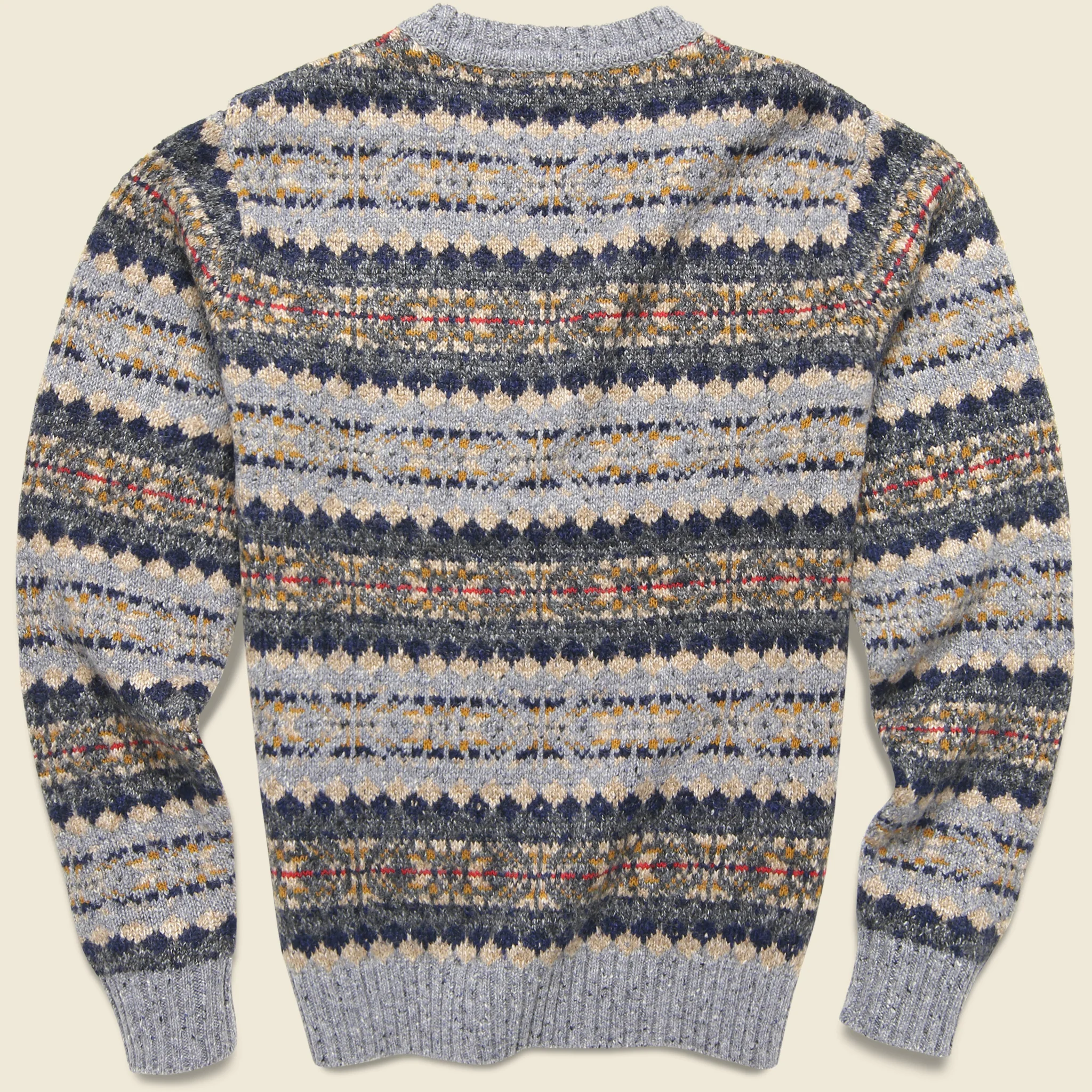 Diamond Fair Isle Sweater - Grey Fair Isle - Image 2