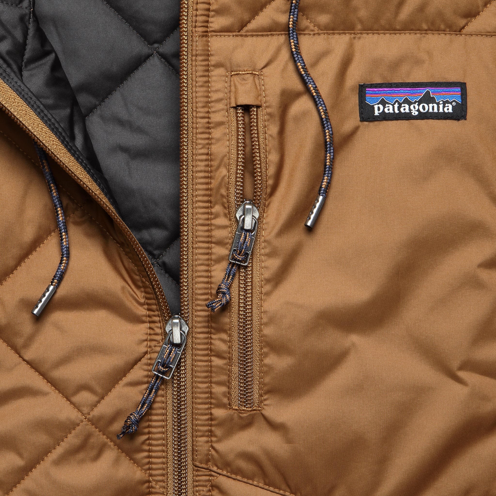 Diamond Quilted Bomber Hoody - Deer Brown - Image 3