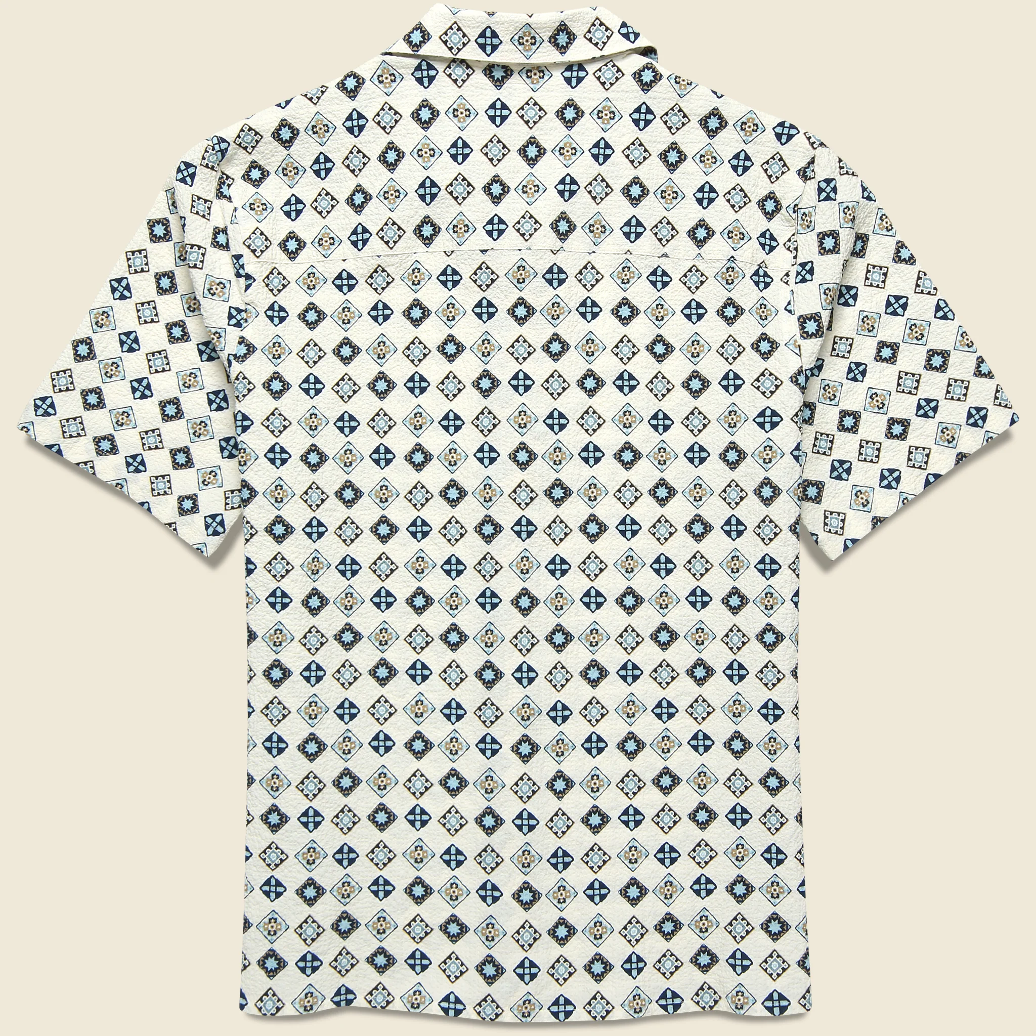 Didcot Geo Tile Shirt - Ecru - Image 3