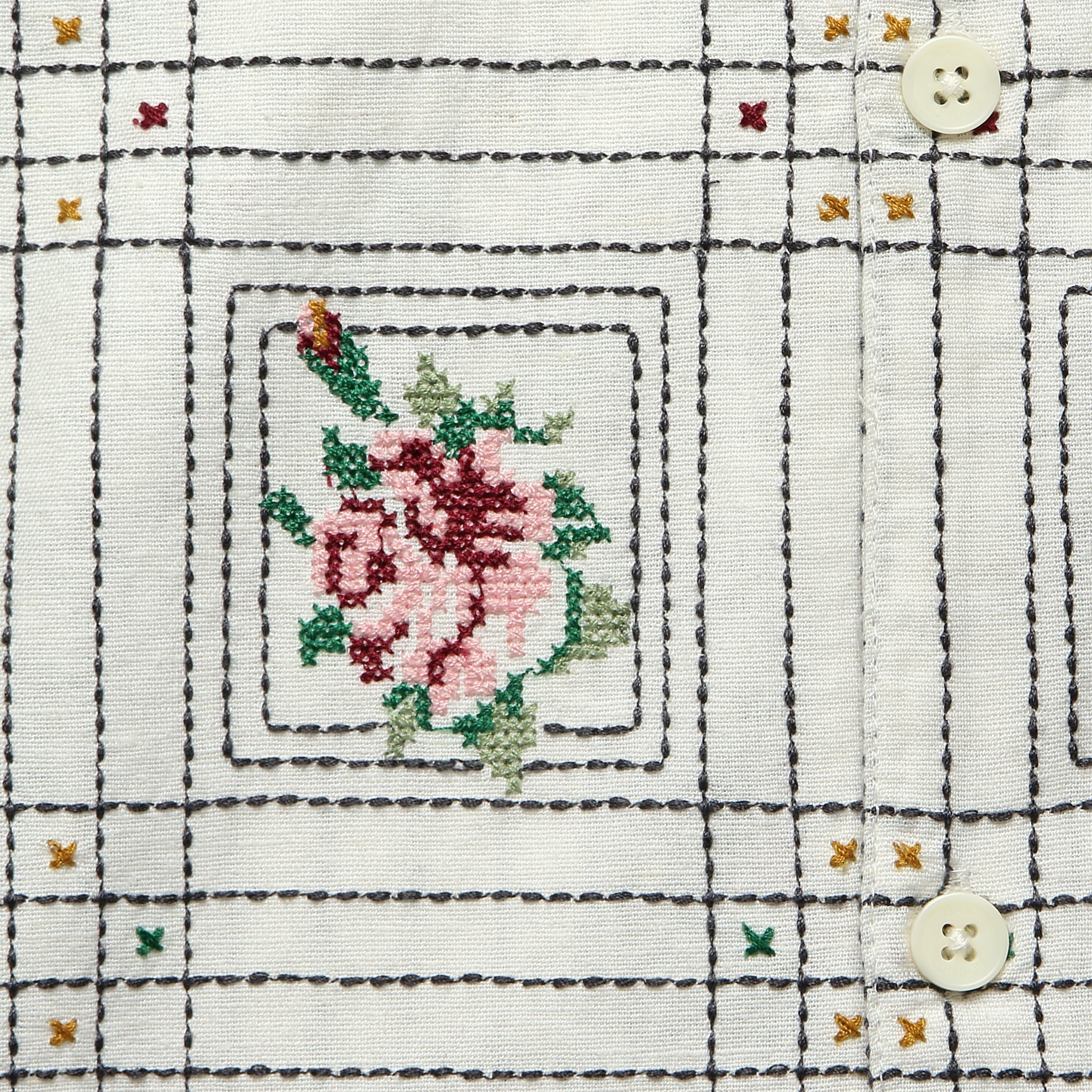 Didcot Tapestry Embroidered Shirt - Ecru - Image 3