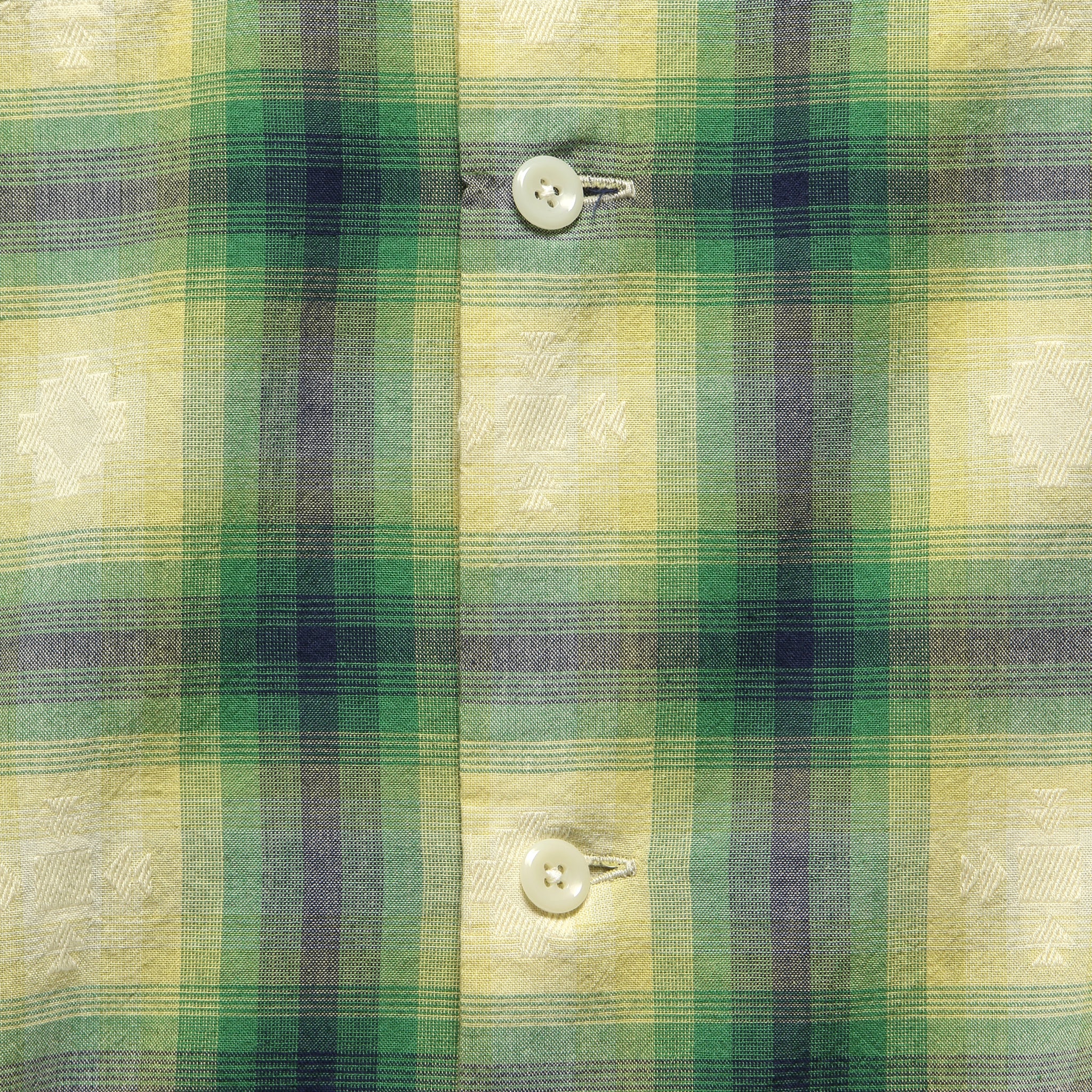 Dobby Plaid Camp Shirt - Green/Blue - Image 3