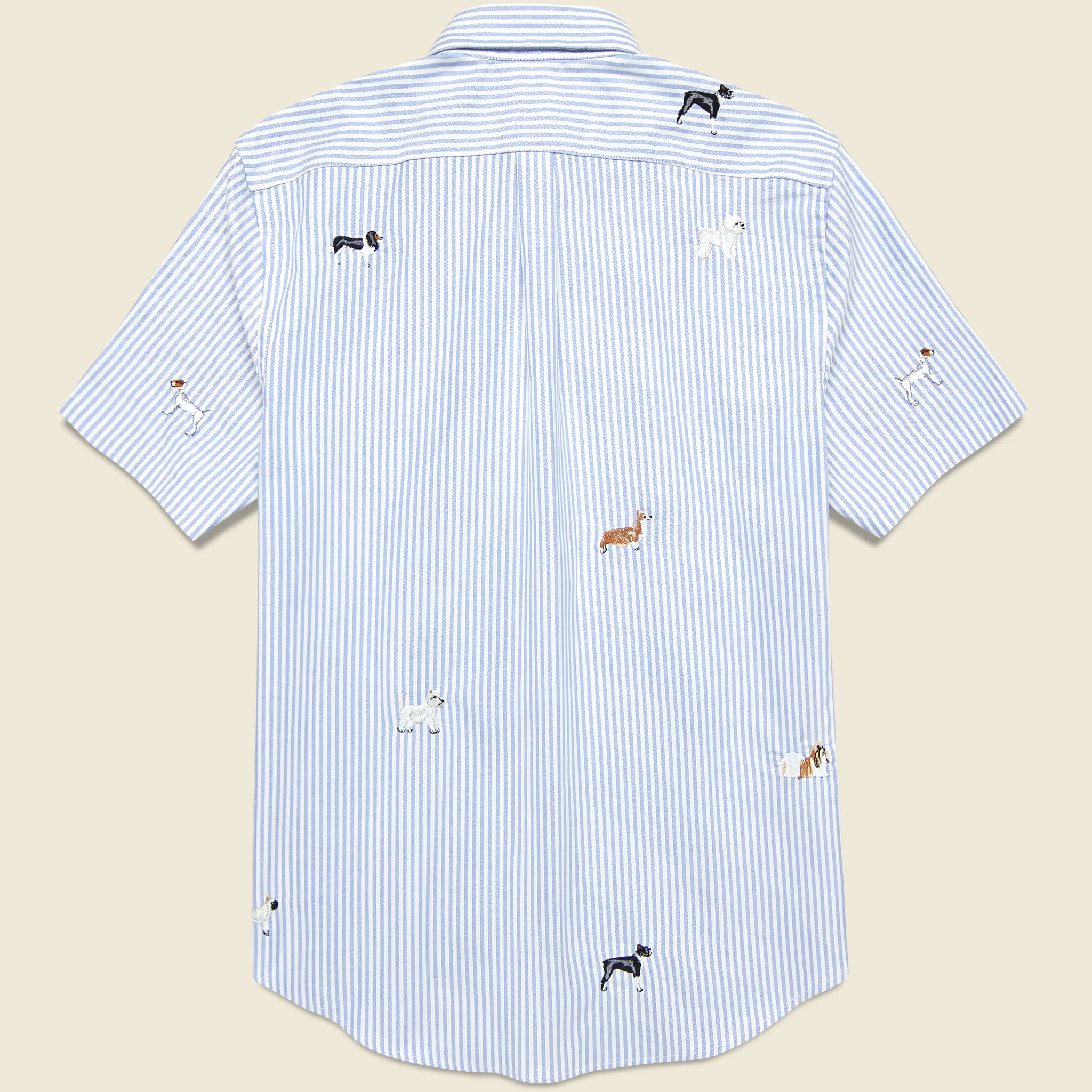 Dogs Oxford Shirt - Blue Stripe - Image 3