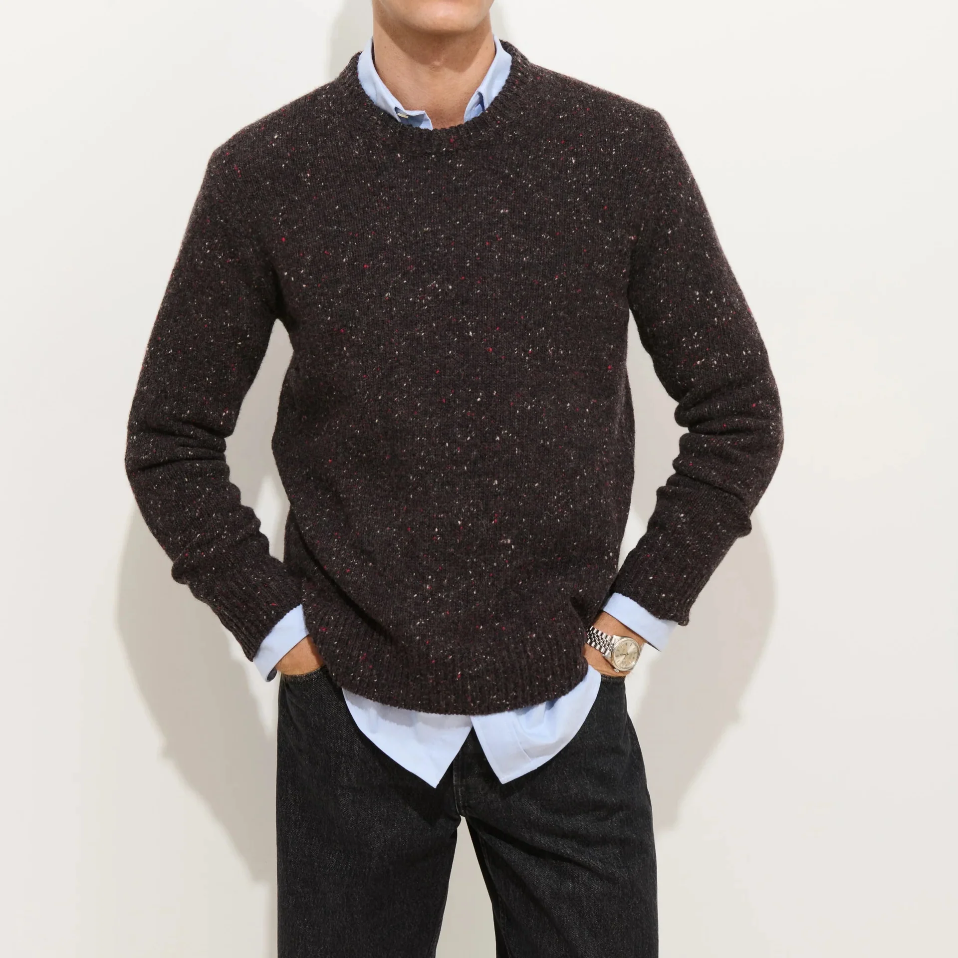 Donegal Wool Sweater - Pinot Noir - Image 3