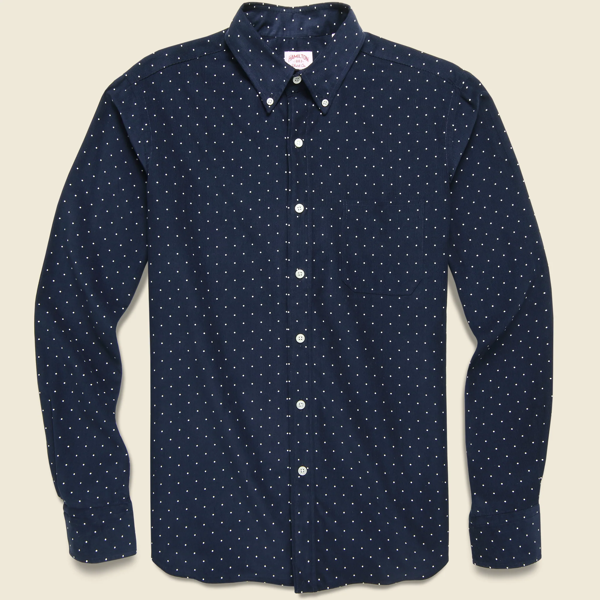 Dot Micro Courduroy Shirt - Navy/White