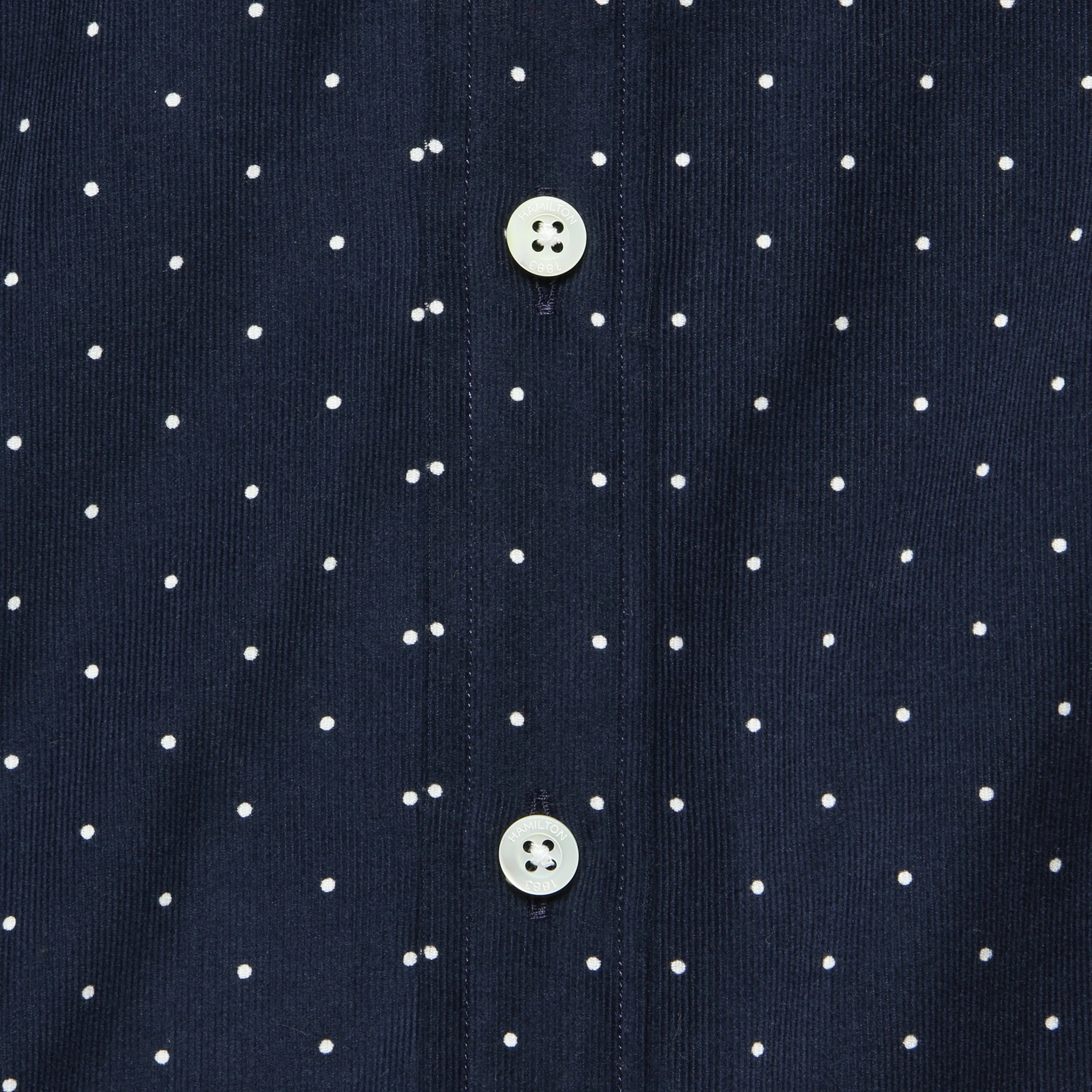 Dot Micro Courduroy Shirt - Navy/White - Image 3