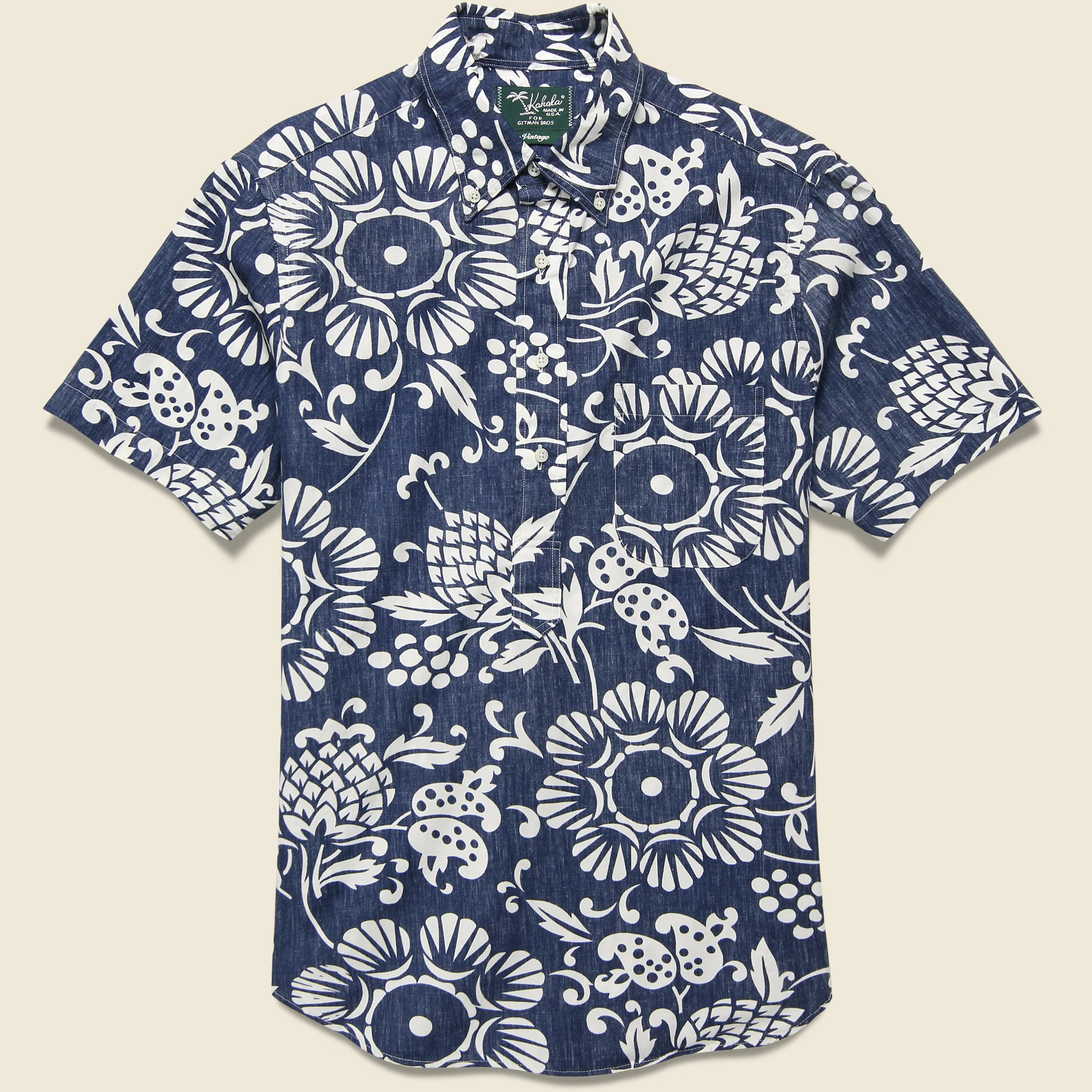 Duke's Pareo Blue Popover Shirt - Blue