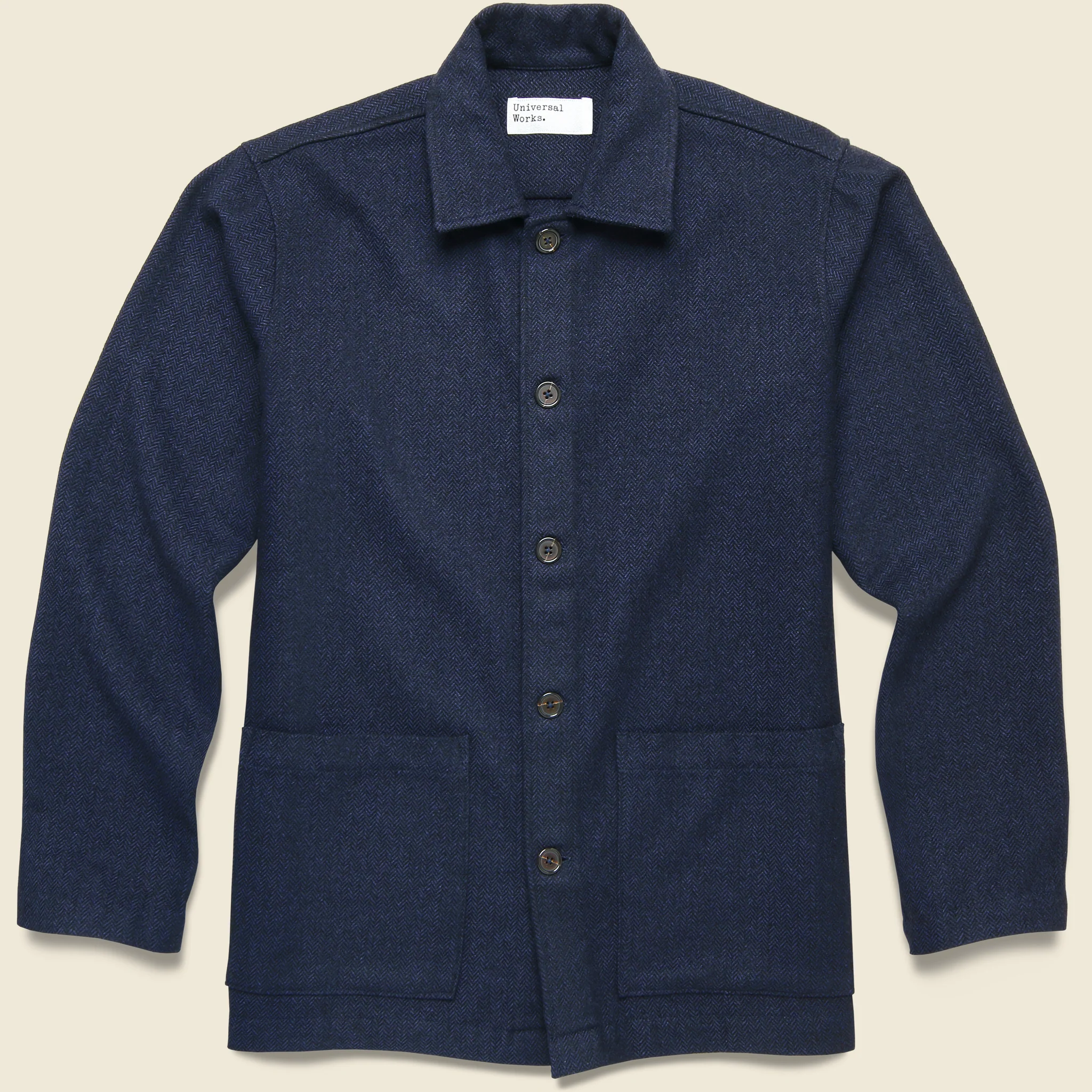 Easy Overshirt - Navy Herringbone