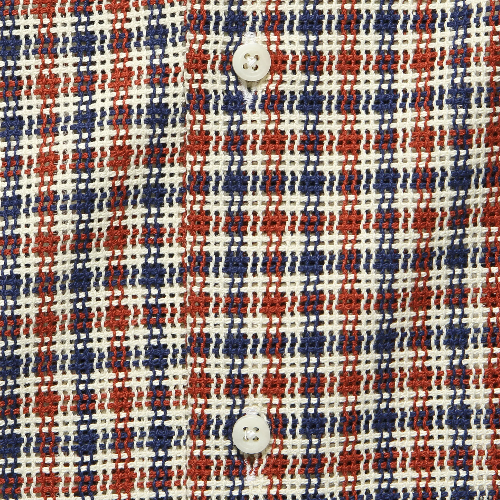 Eco Open Weave Camp Shirt - Red/Navy - Image 3