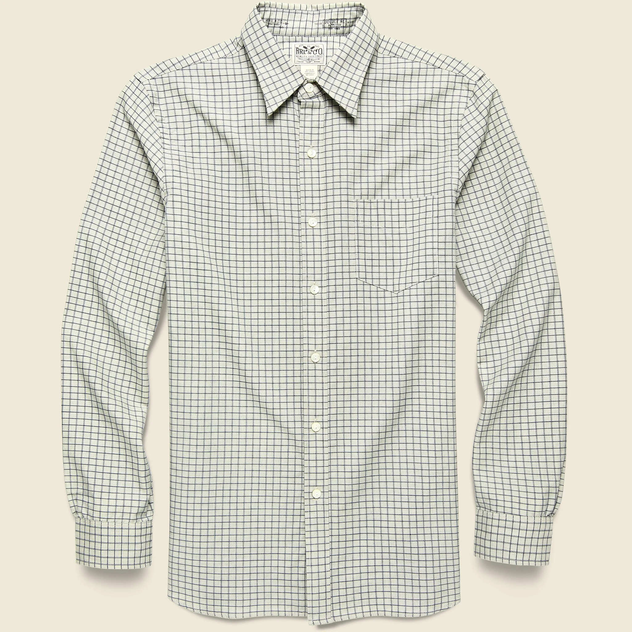 Eli Pocket Shirt - Cream/Blue