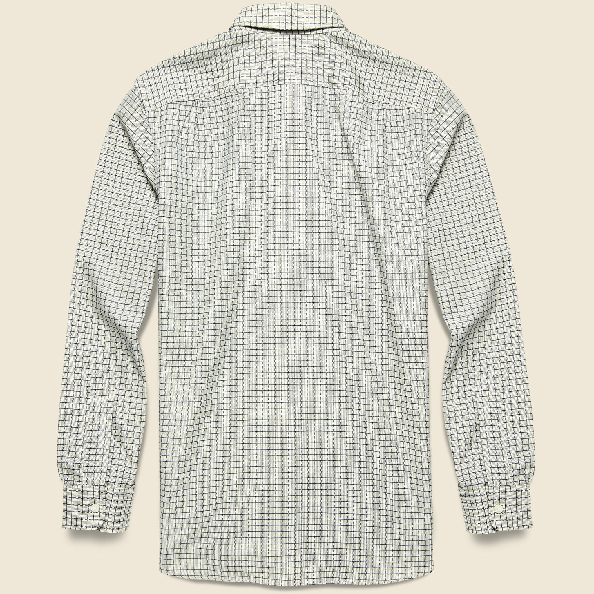 Eli Pocket Shirt - Cream/Blue - Image 2