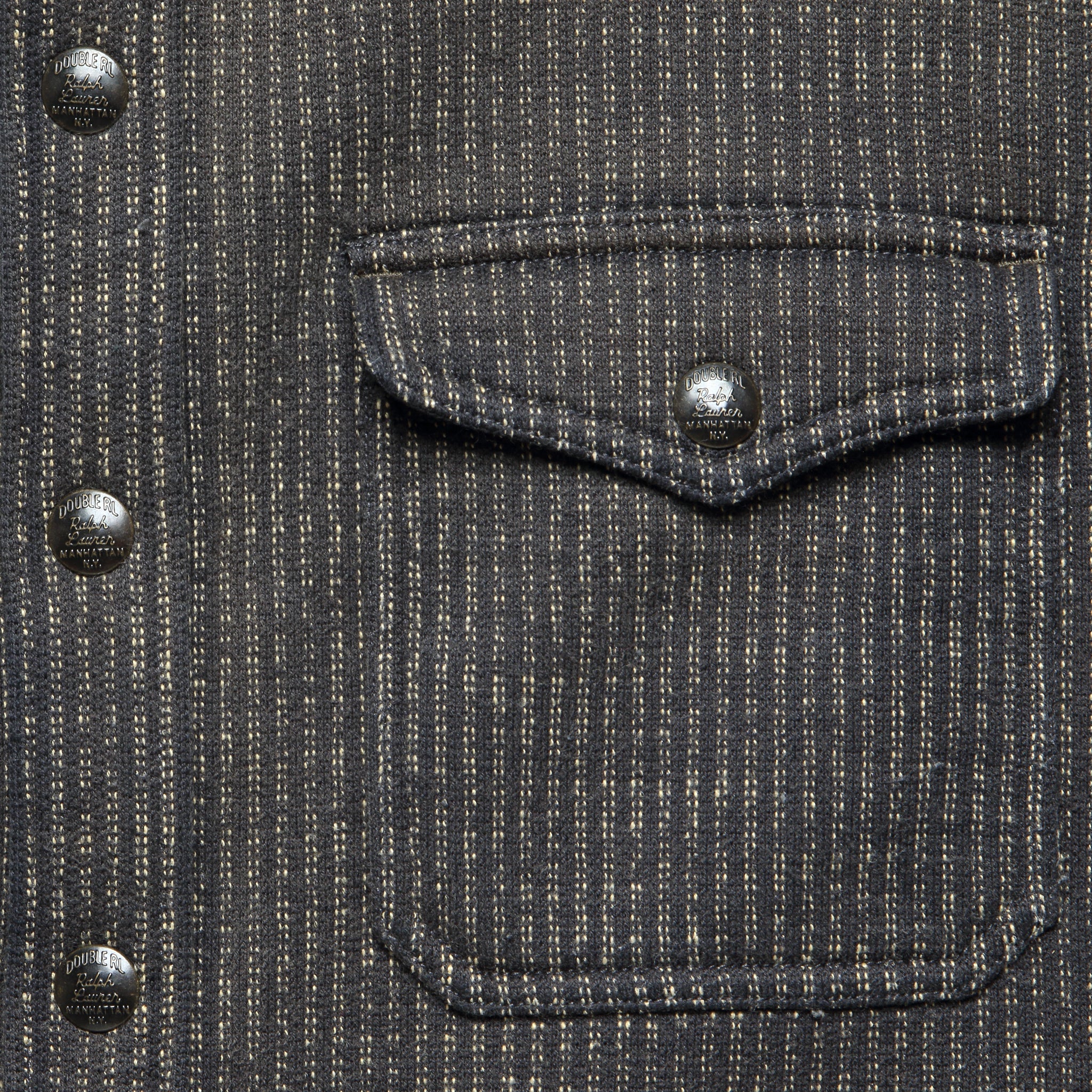 Fleece Jacquard Workshirt - Black/White - Image 3