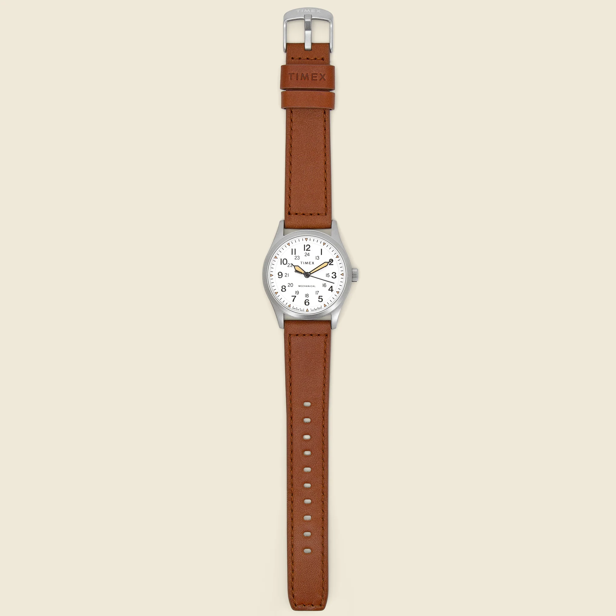 Expedition North Field Post Mechanical Watch 38mm - White/Brown Leather - Image 2
