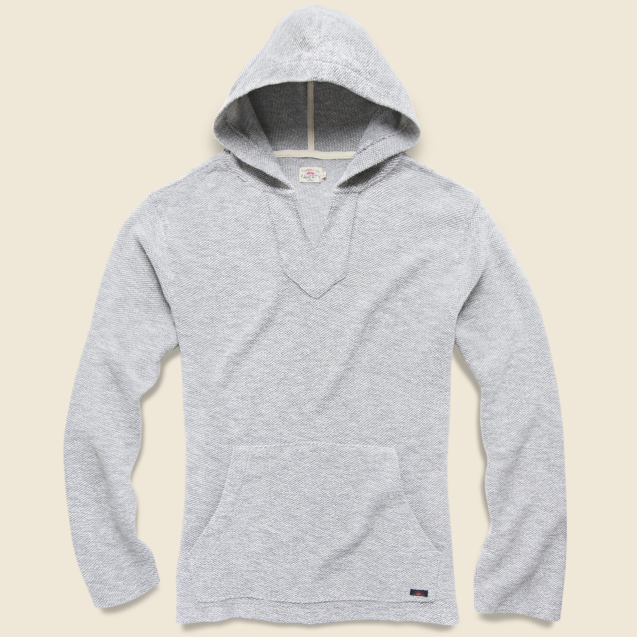 Backloop Jacquard Poncho - Grey