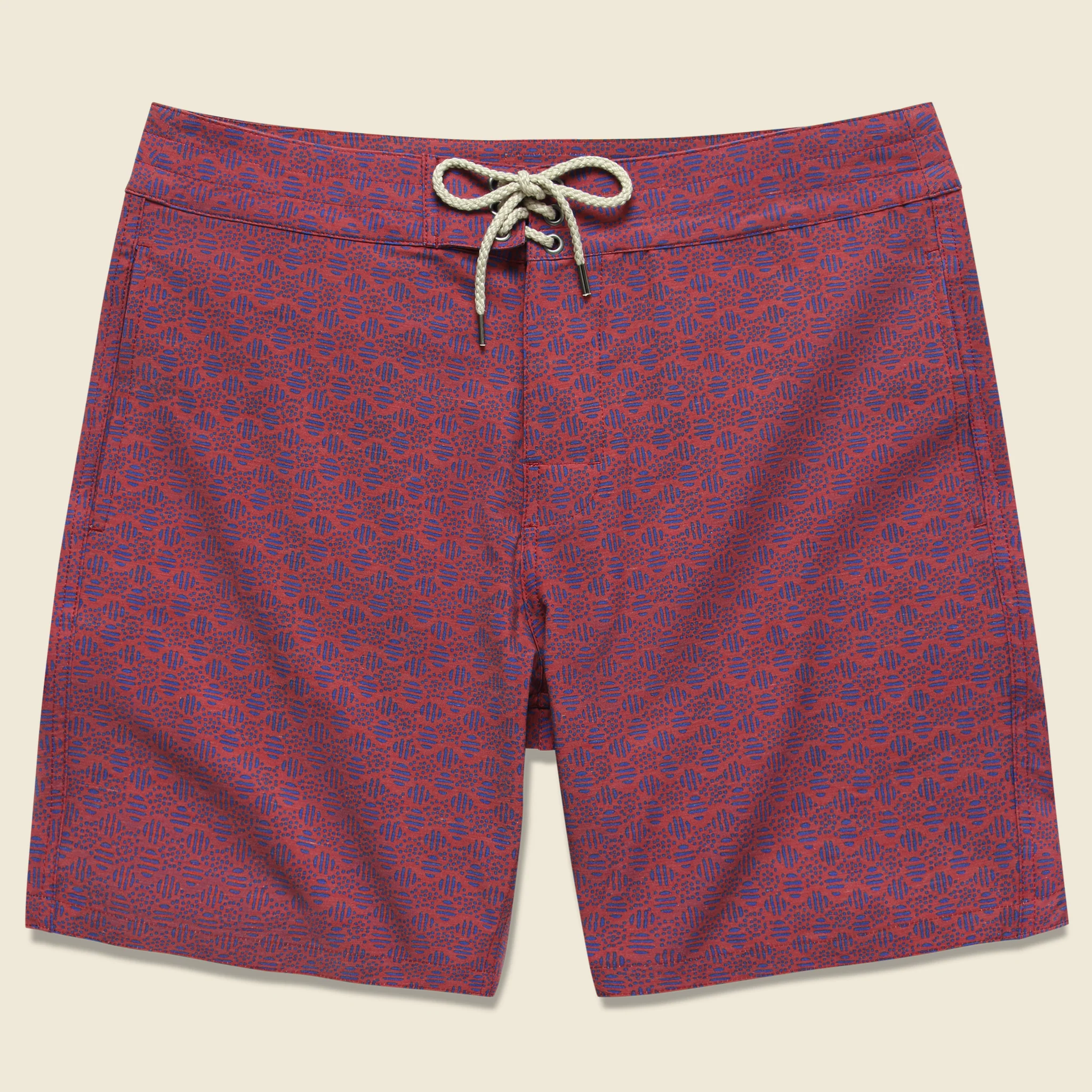 Classic 7" Boardshort - Etched Circle Red
