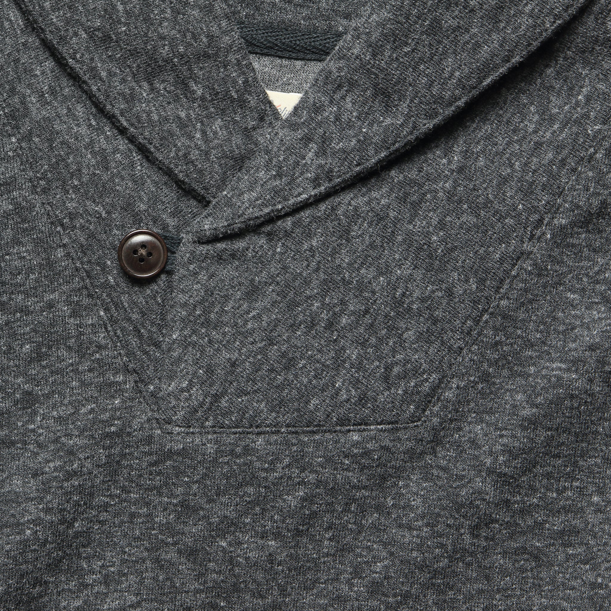 Dual Knit Shawl Collar Pullover - Washed Black - Image 3
