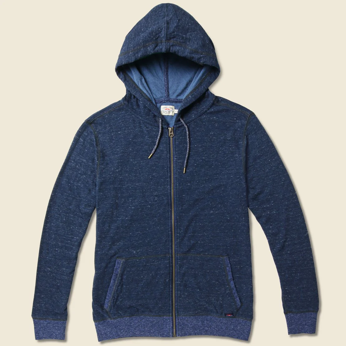 Dual Knit Zip Hoodie - Navy
