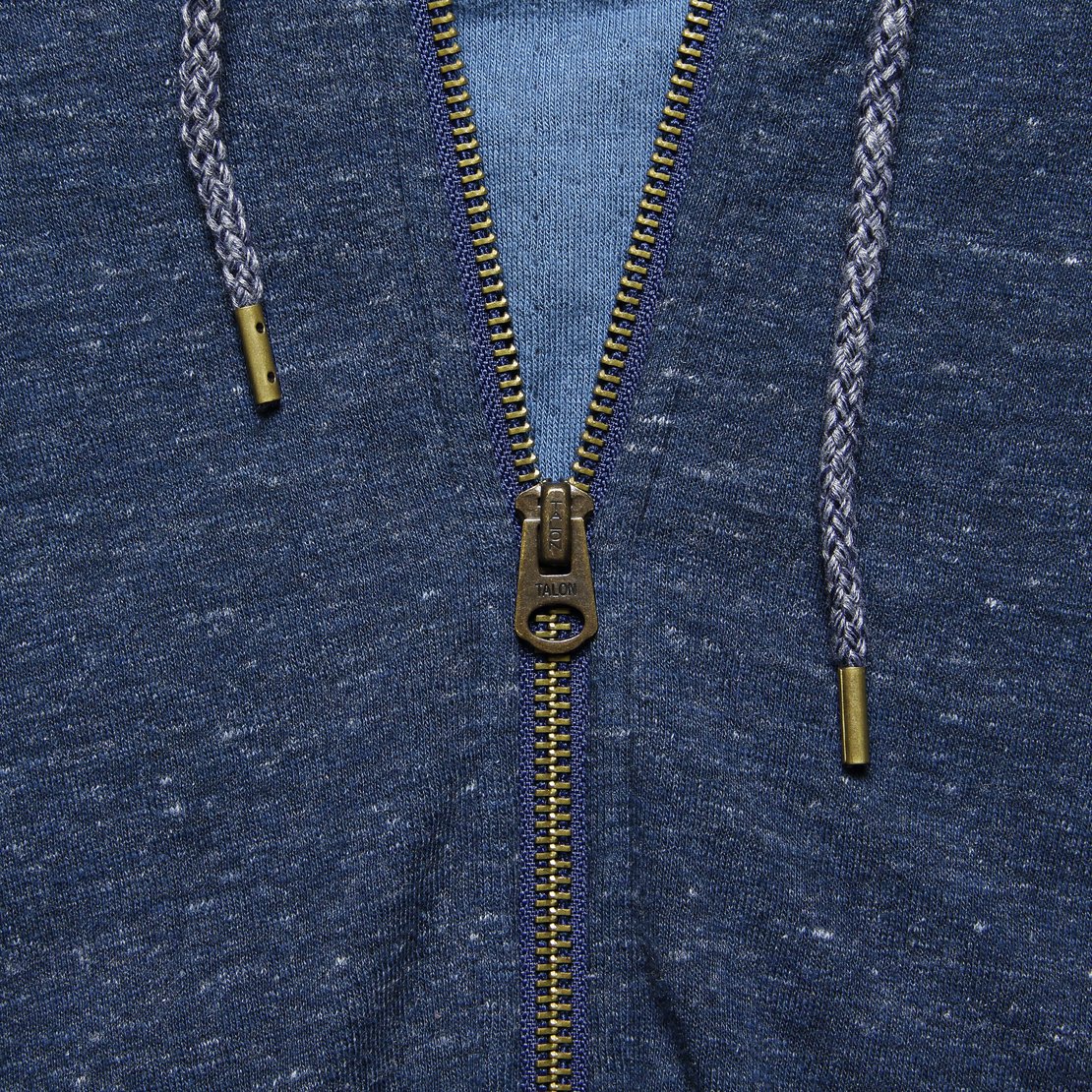 Dual Knit Zip Hoodie - Navy - Image 3