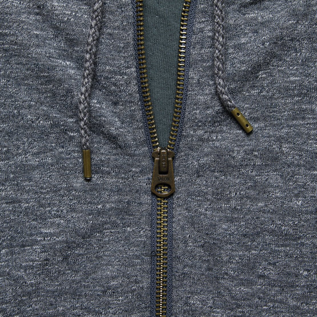 Dual Knit Zip Hoodie - Washed Black - Image 3