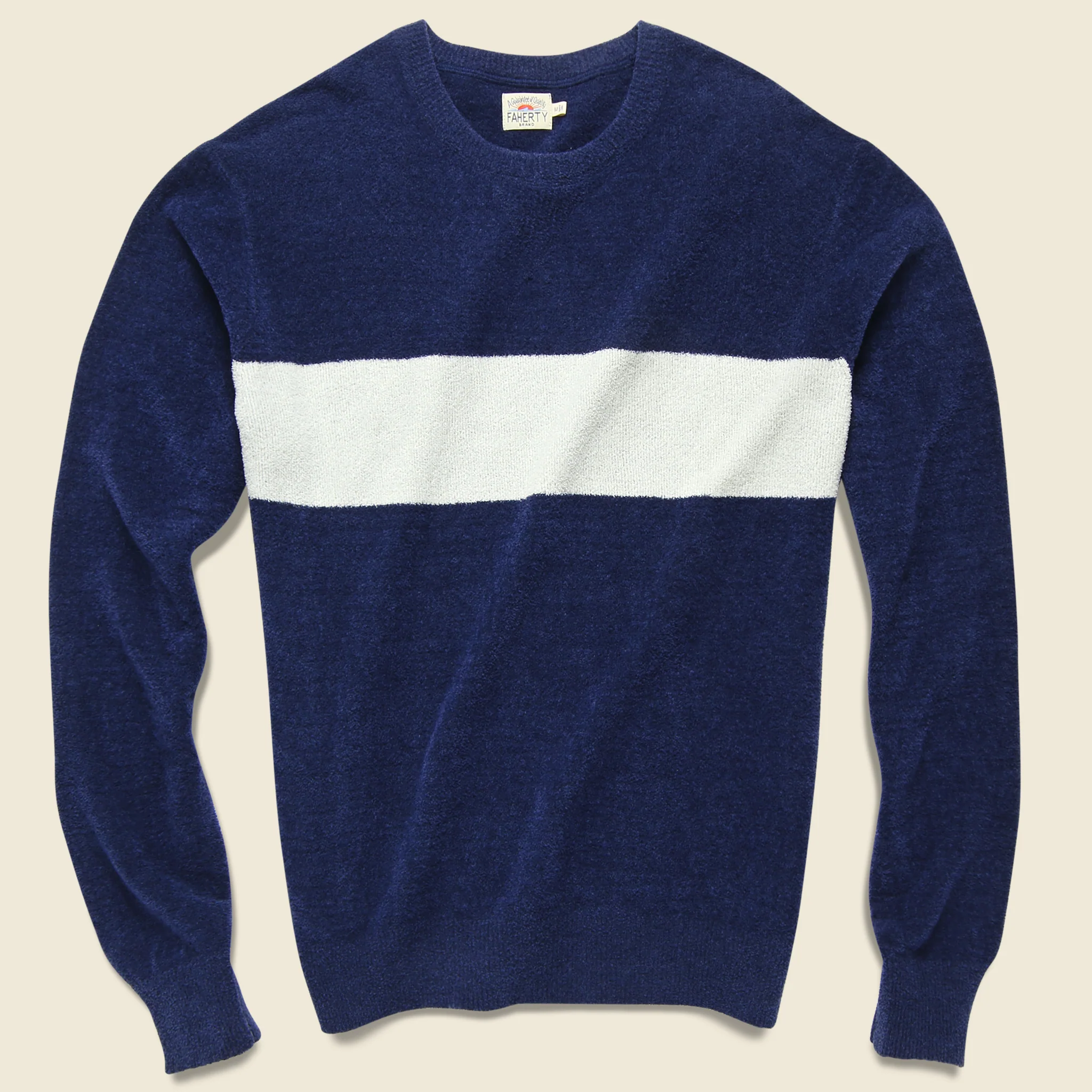 Coastal Loop Crewneck - Blue Surf Stripe