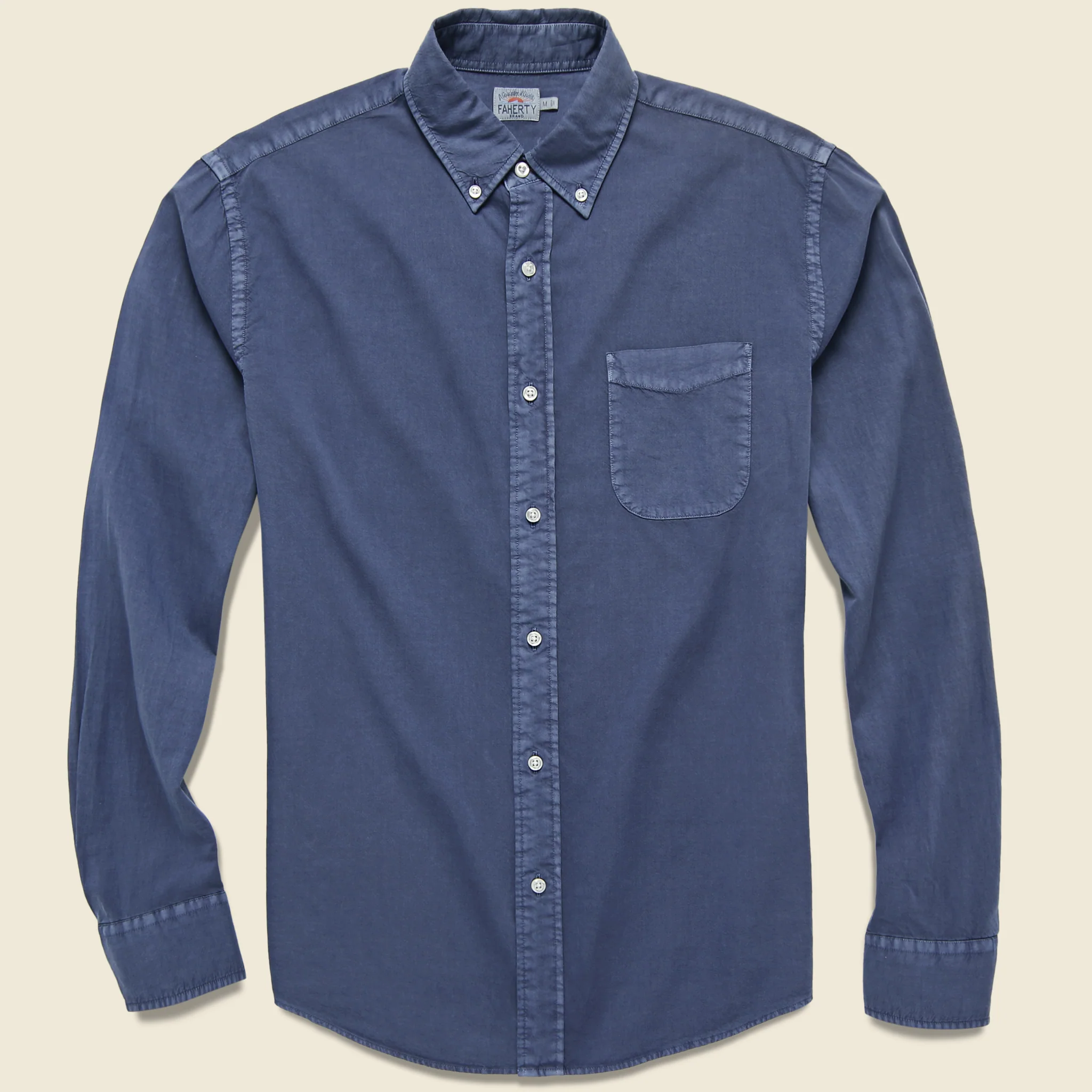 Garment Dyed Poplin Shirt - Navy