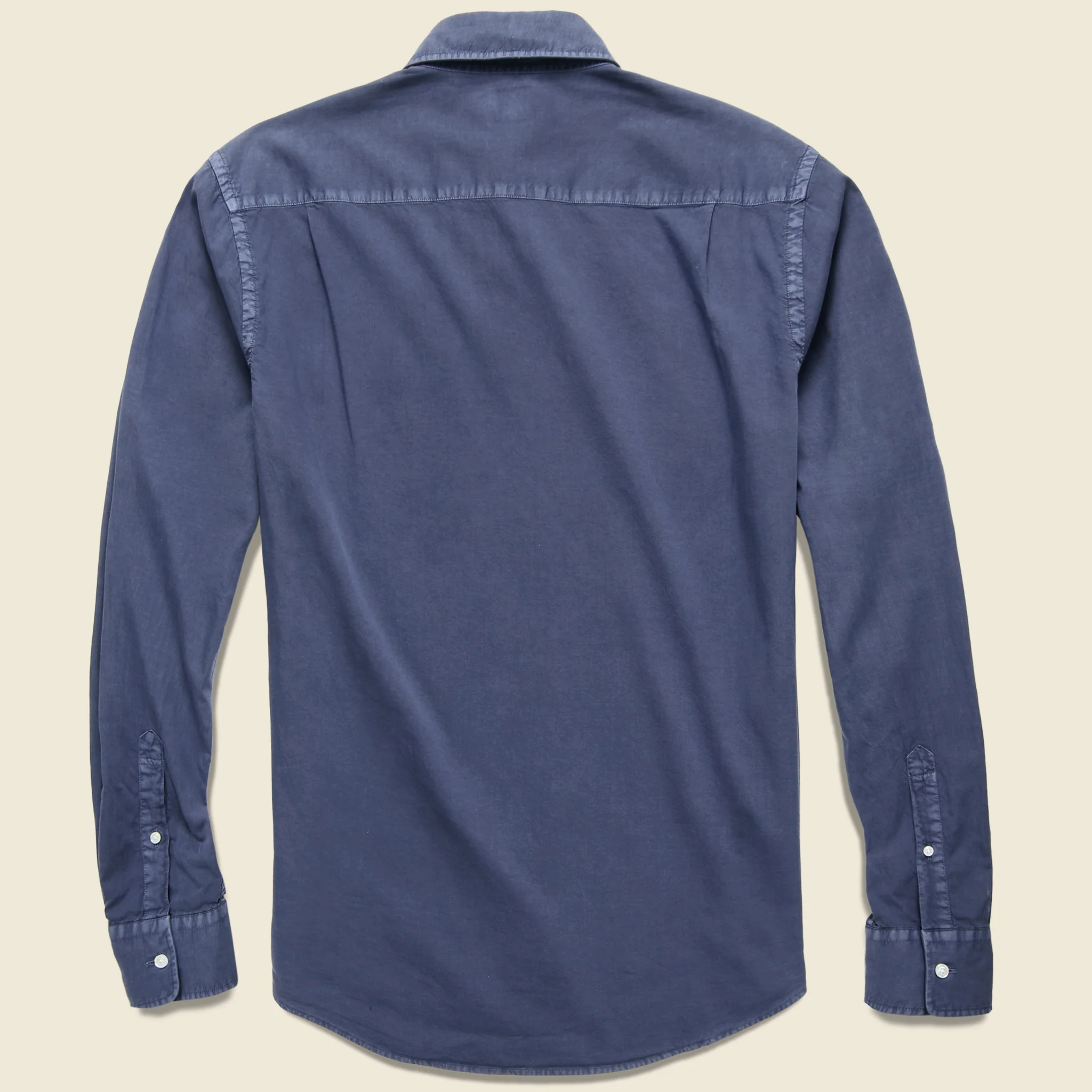 Garment Dyed Poplin Shirt - Navy - Image 2