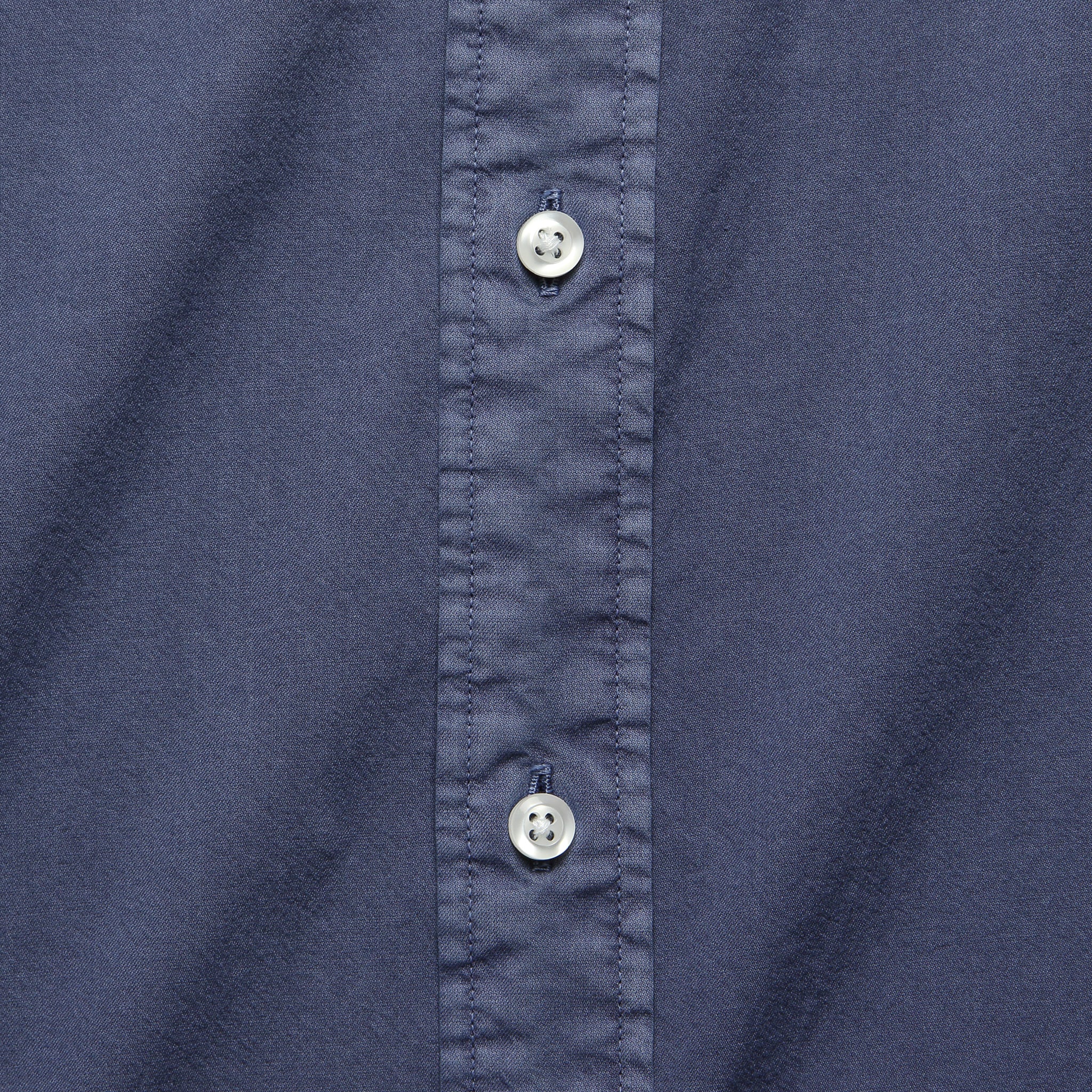 Garment Dyed Poplin Shirt - Navy - Image 3