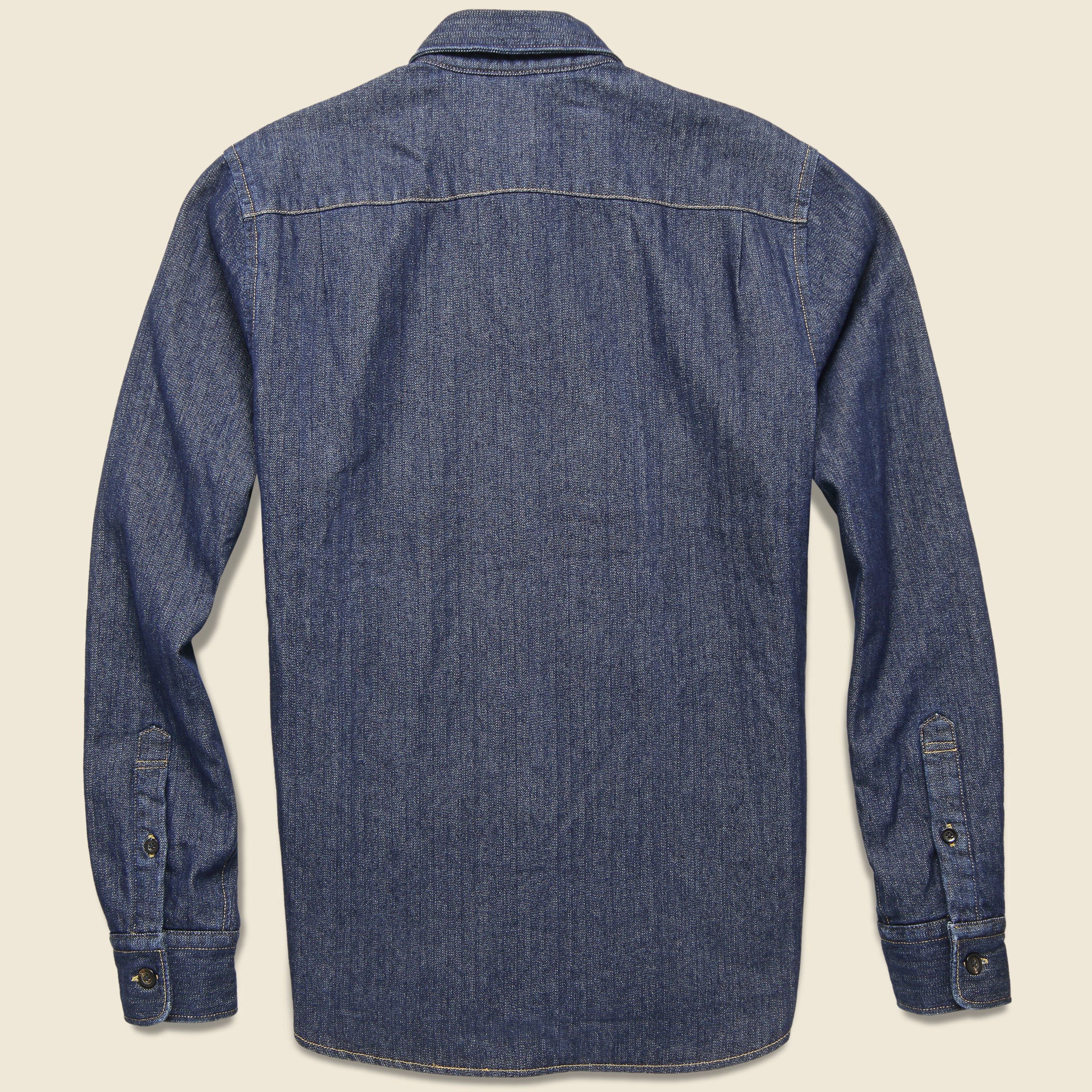 Herringbone Workshirt - Dark Java Wash - Image 2