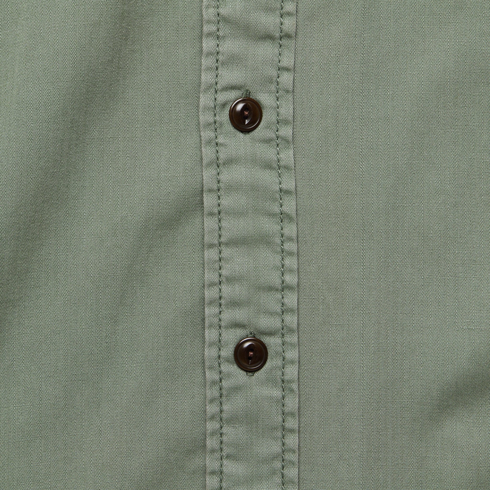 Washed Chino Shirt - Olive - Image 3