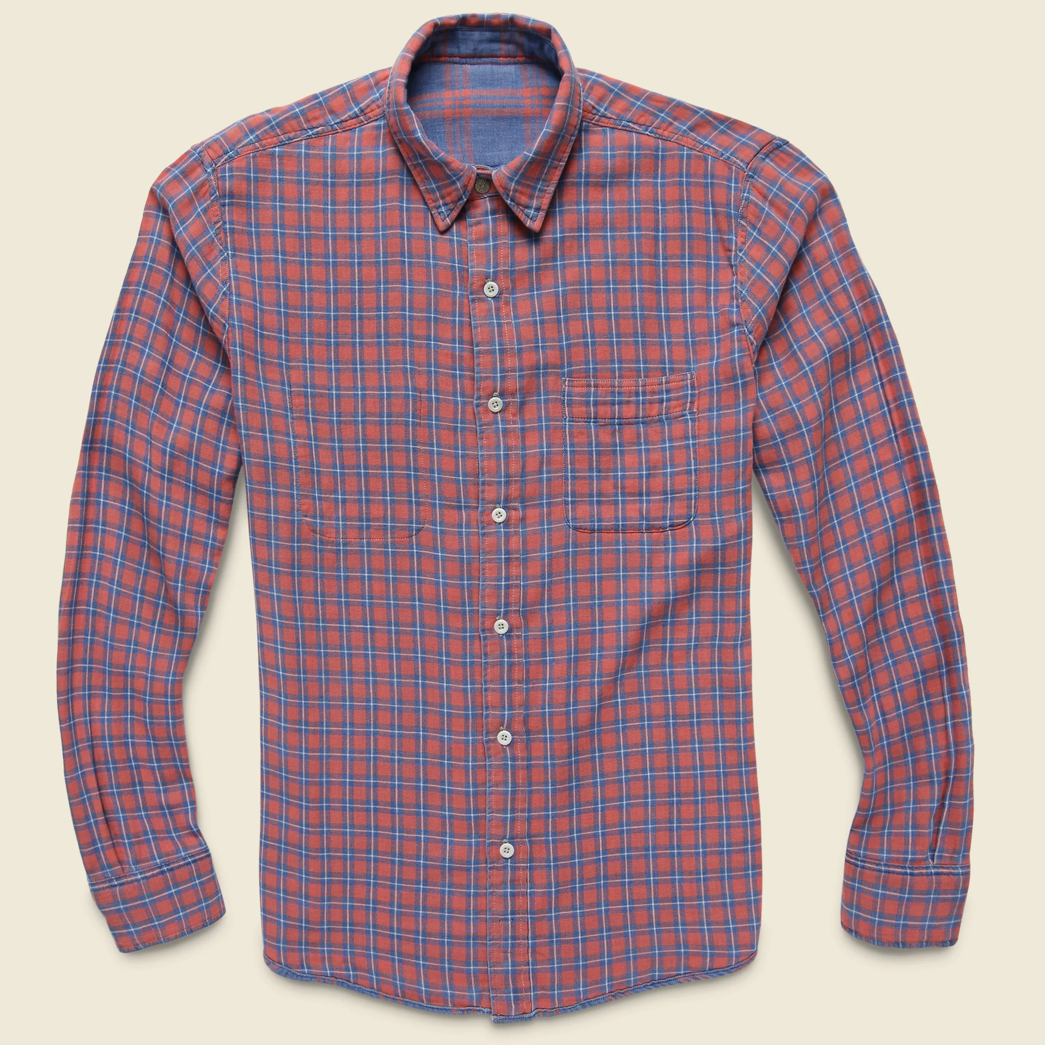 Reversible Belmar Shirt - Indigo/Red Plaid - Image 2