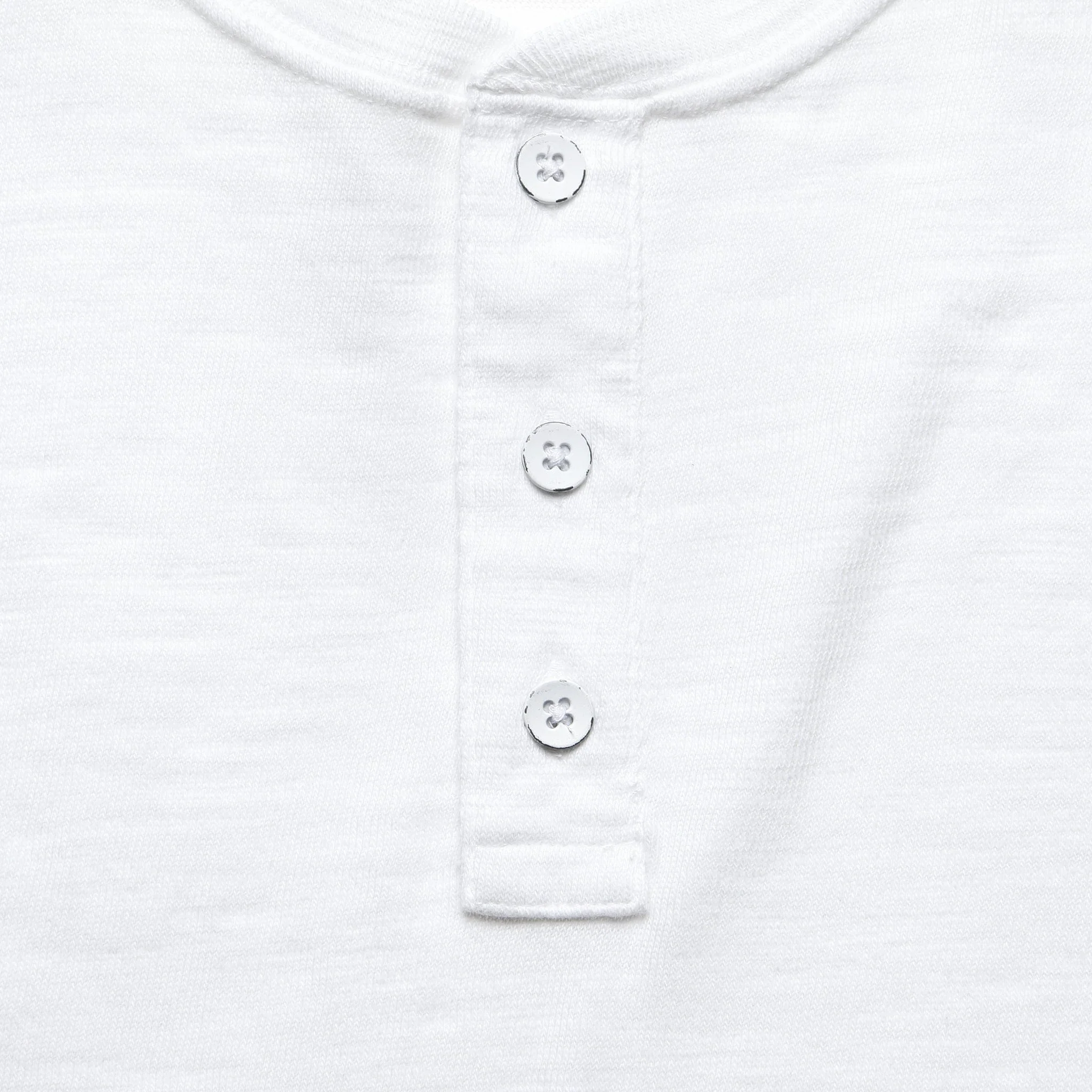Slub Cotton Henley - White - Image 2