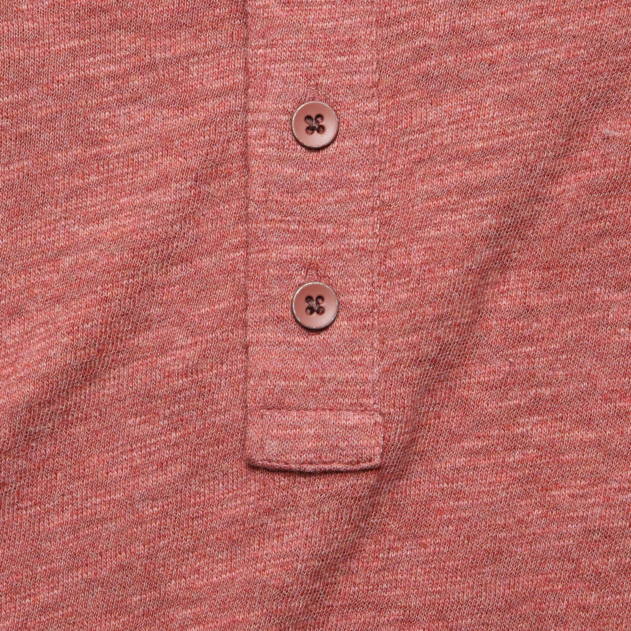 Slub Cotton Henley - Crimson Heather - Image 2