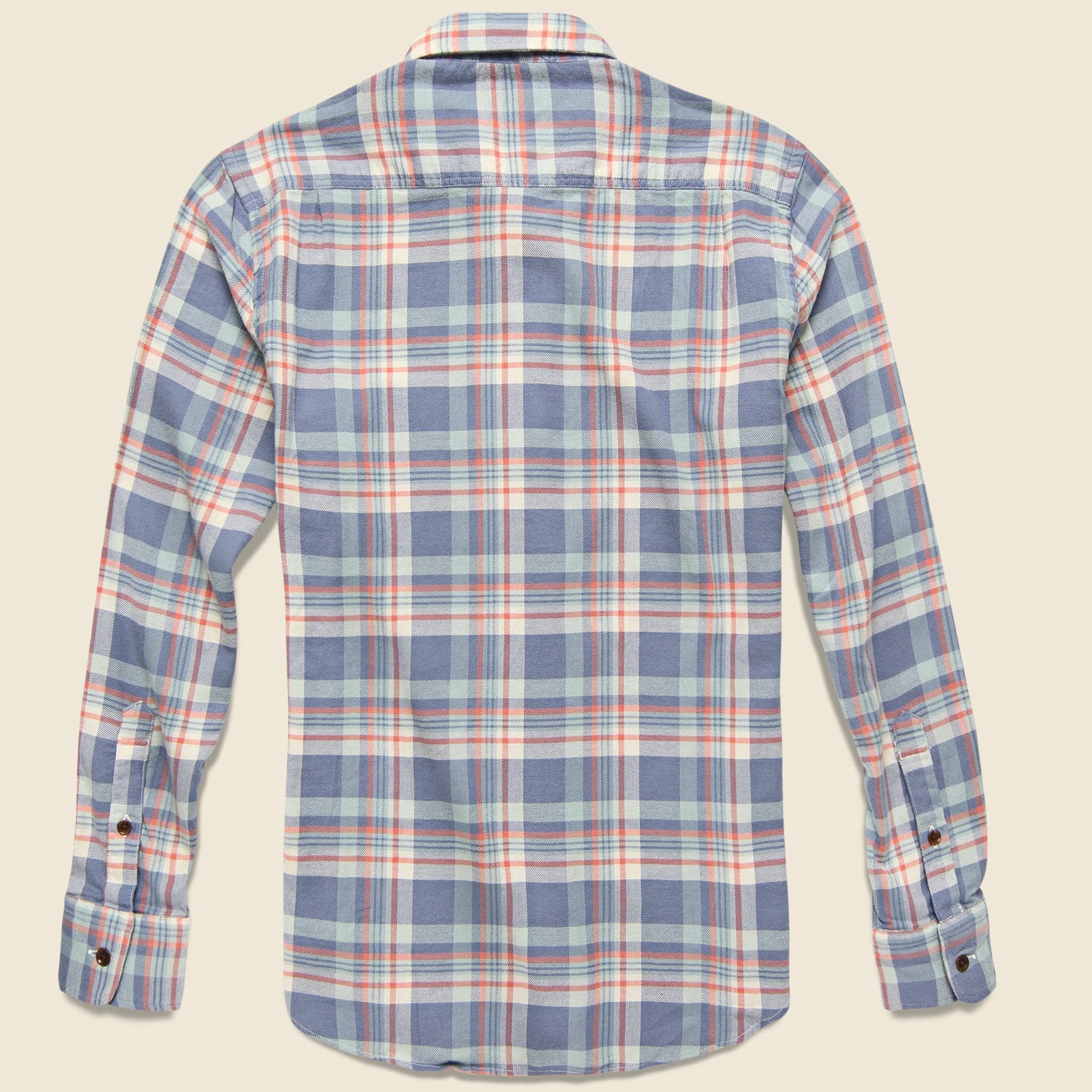 Stretch Seaview Shirt - Blue/Cream/Orange - Image 2